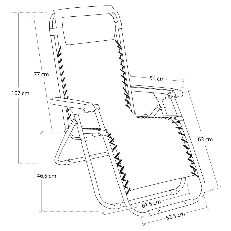 LOLAhome Pack de 2 sillas Gravedad Cero reclinables con Bloqueo de Seguridad Negras de Tejido Oxford y Acero de 95x65x106 cm