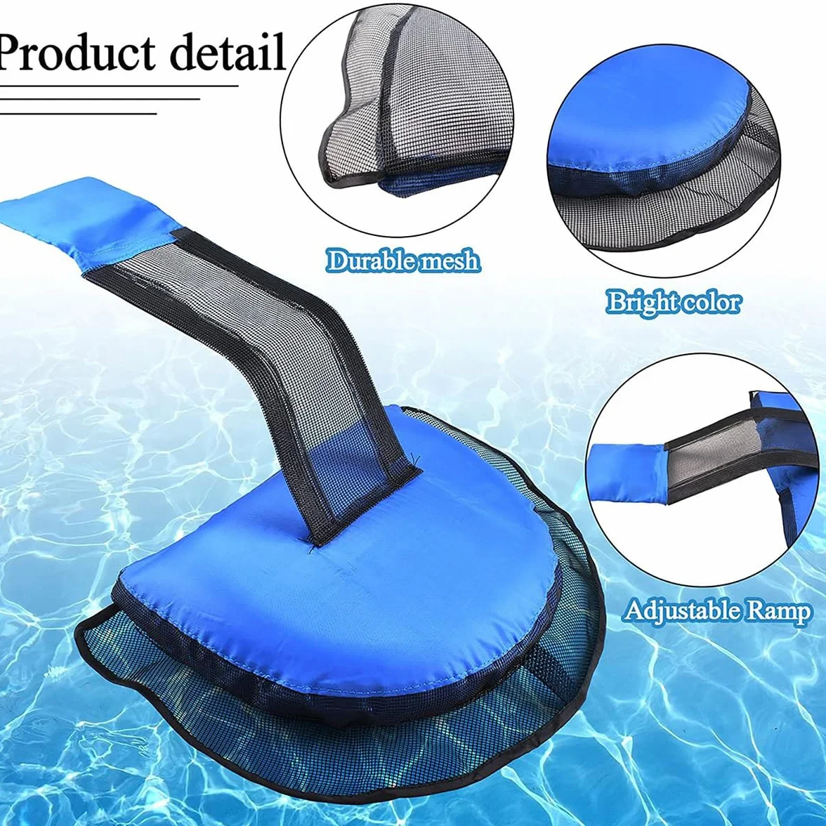 Tokaneit Rampa De Escape Para Animales De Piscina, Red Flotante Con Almohadilla Inflable, Azul