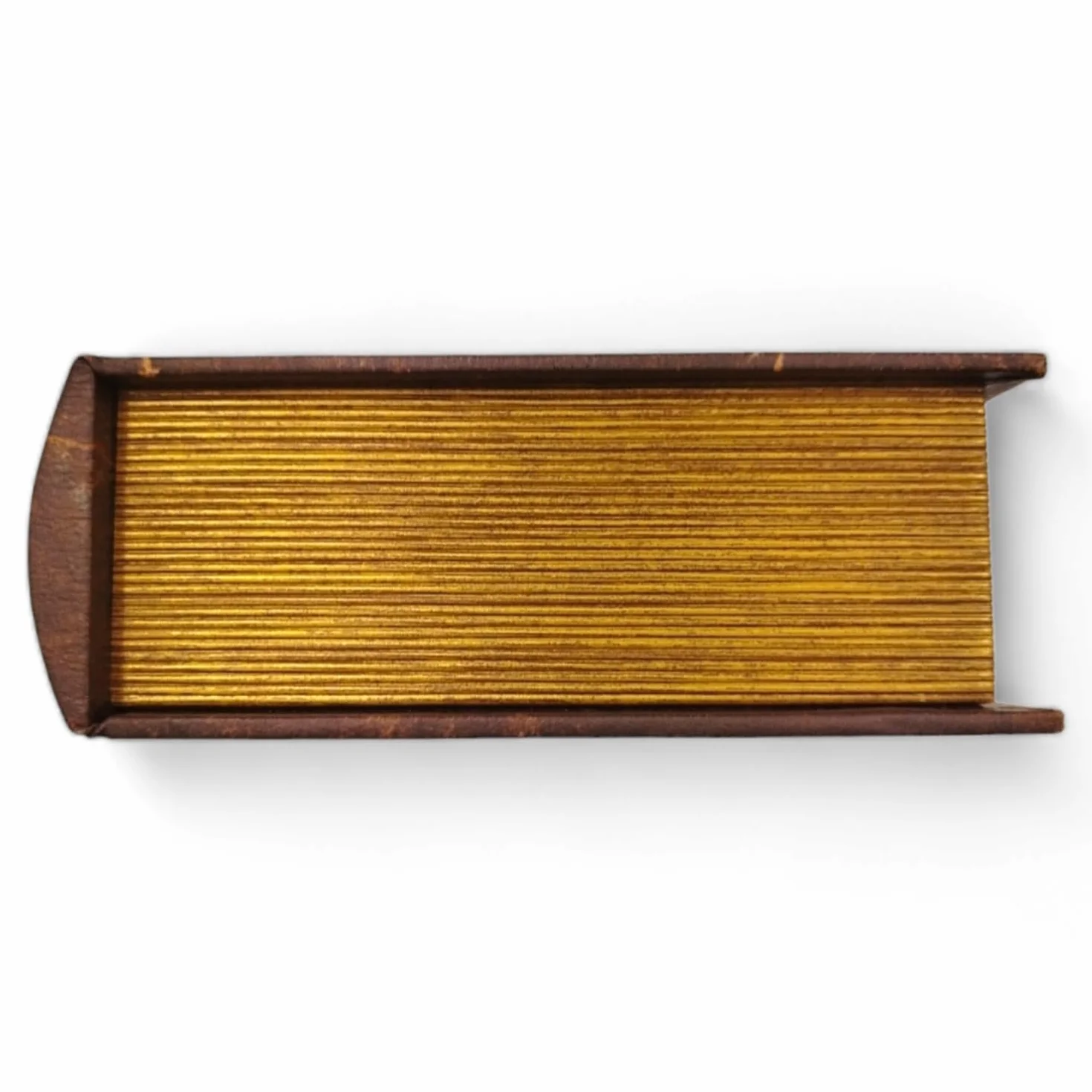 Caja de almacenamiento grande marrón oro para libros y joyas con tapa