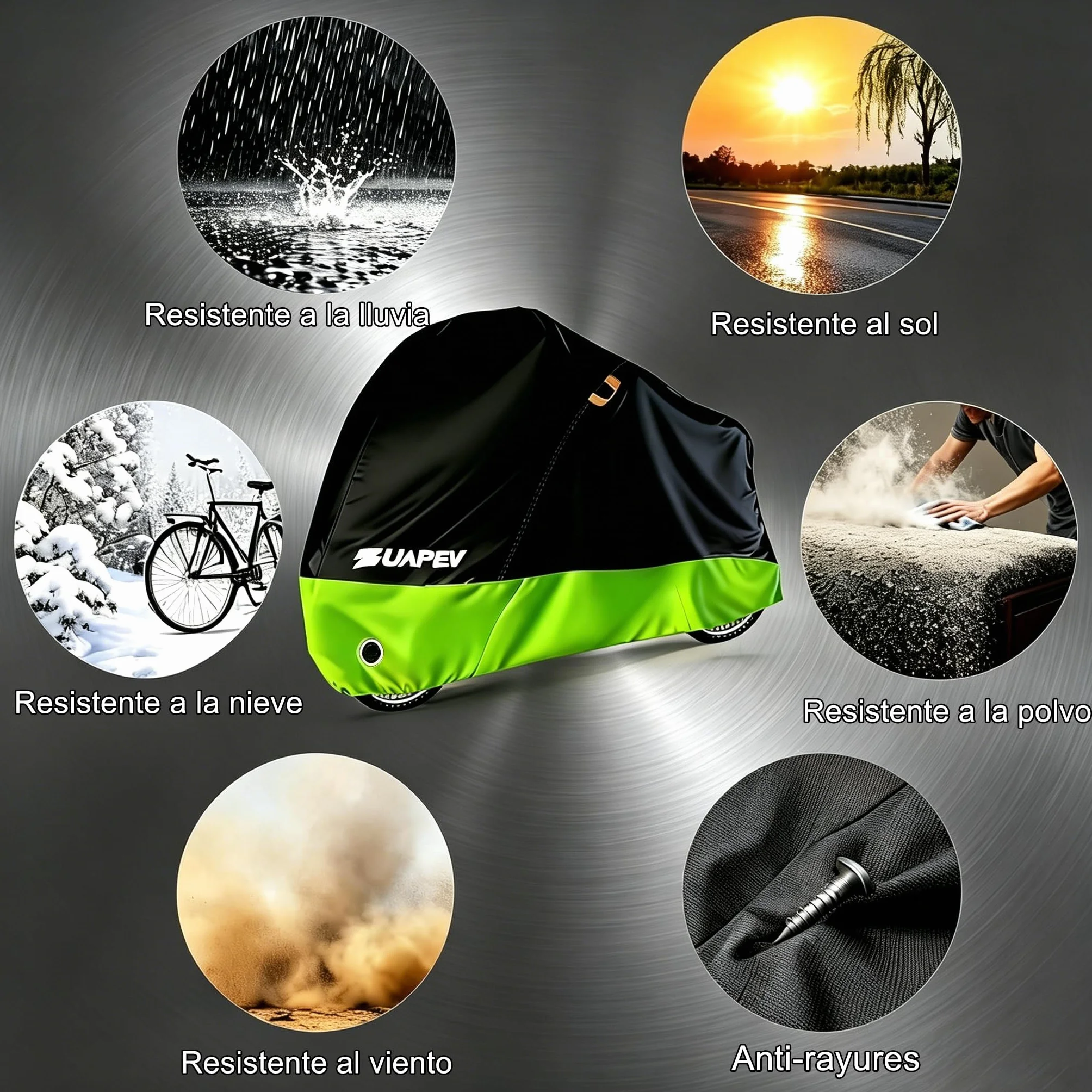 ZUAPEV® Funda Bicicleta Exterior Impermeable 210D Poliéster Cubre Bici Montaña/Carretera/Eléctrica