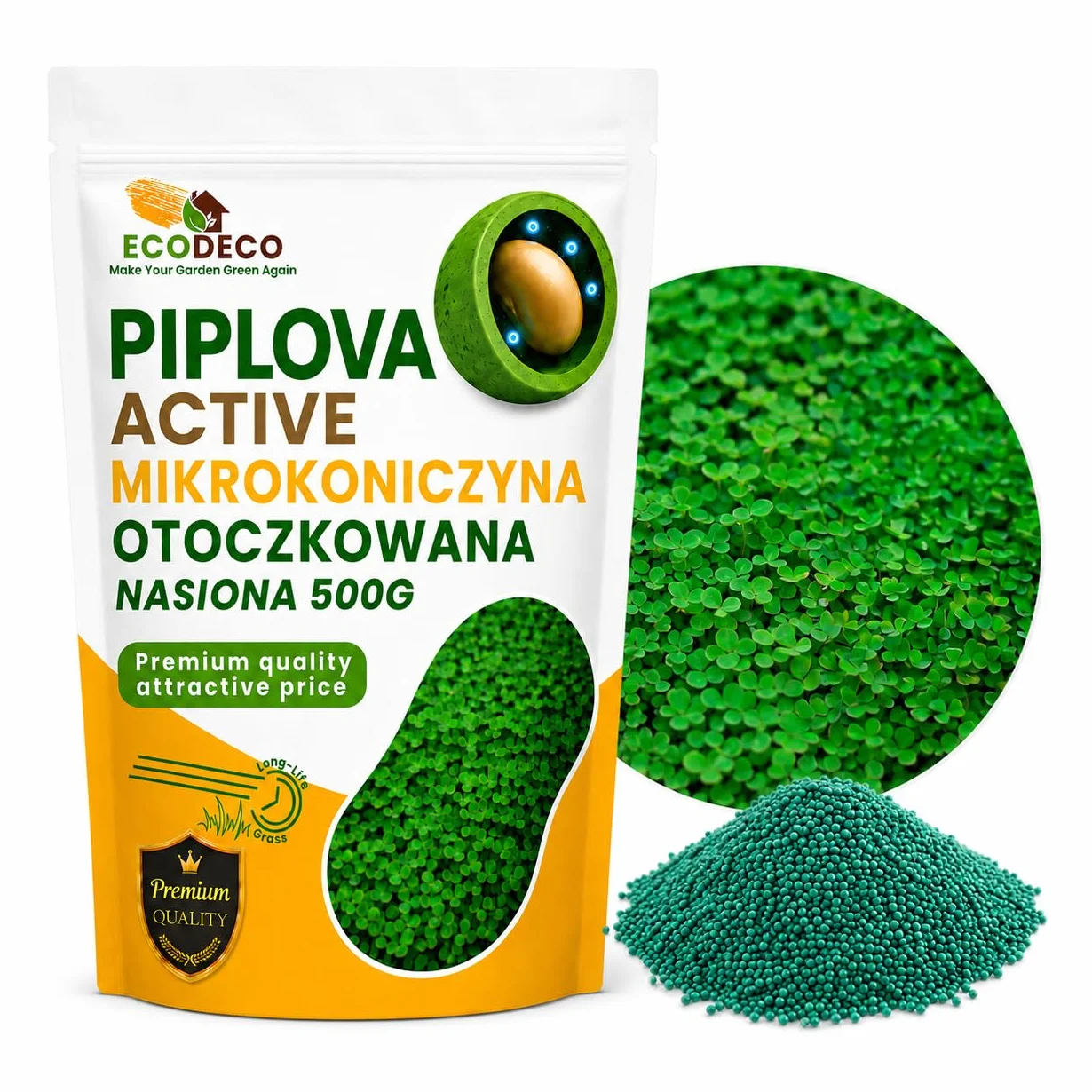 Semillas Césped Trébol Enano 500g (200m²) - Blanco Microtrébol Tapizante Resistente para Jardín