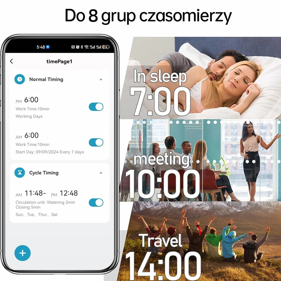 GIEX Temporizador de Riego WiFi 2 Zonas, Controlador Inteligente para Manguera de Jardín, Compatible con Tuya y Smart Life