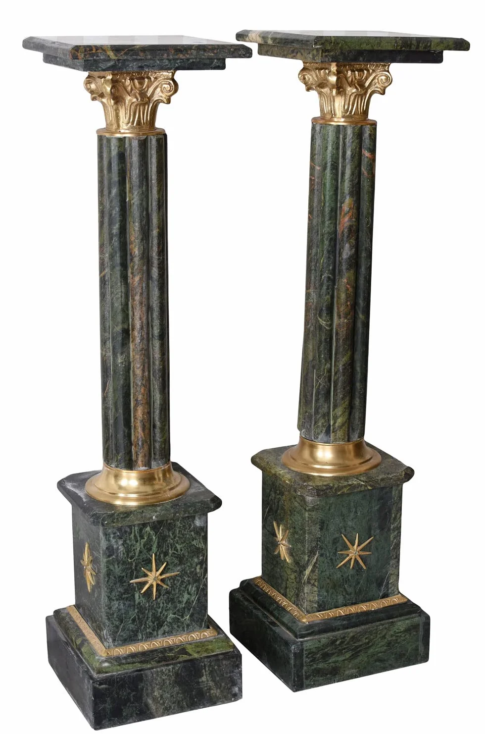 Palazzo Barroca Columna de Mármol Verde Pilastra Antiguo 105cm bar083