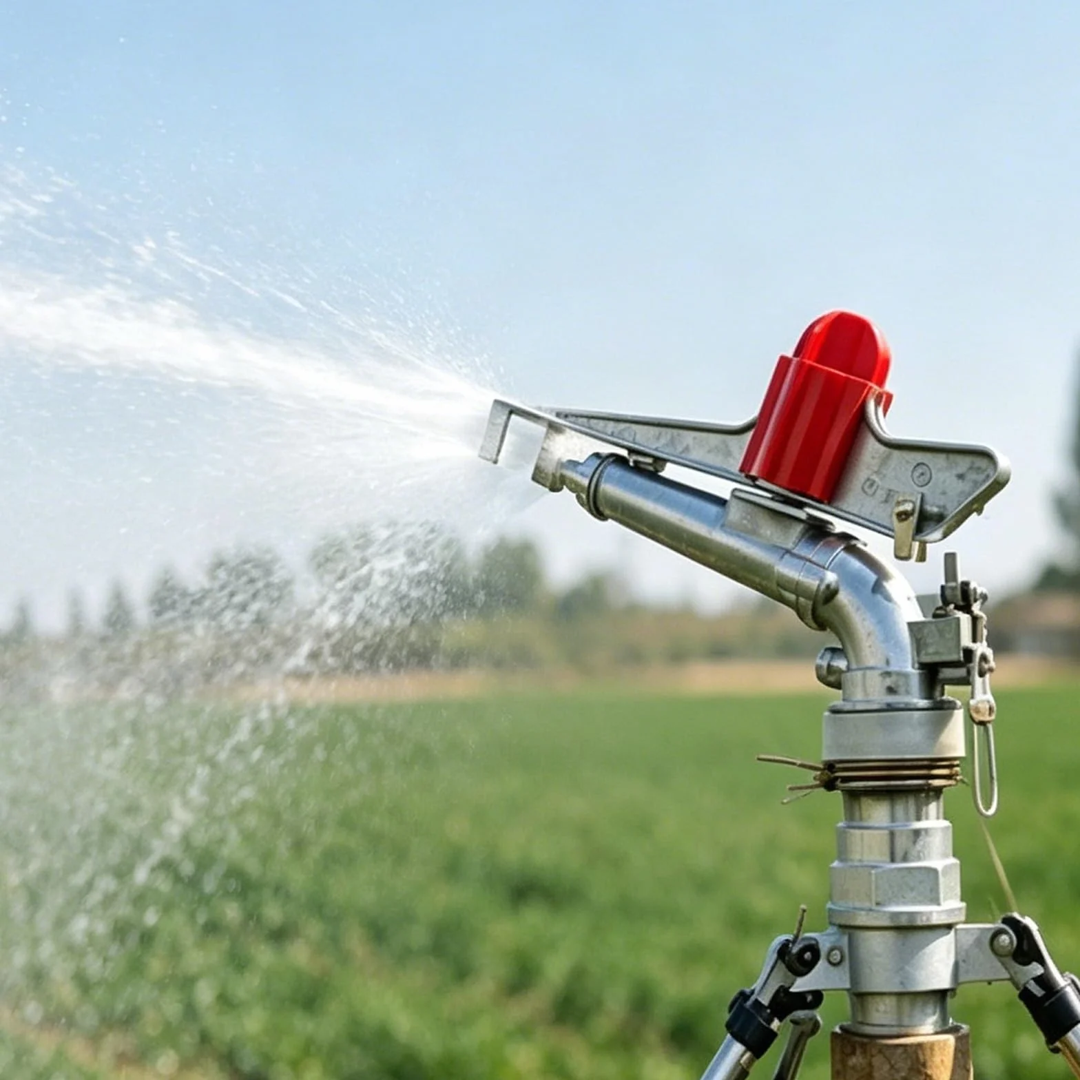Cabezal De Aspersor Grande para Áreas Grandes, Herramienta De Riego De Largo Alcance De 360°, Distribuidor De Cañones De Agua De Aleación De Zinc De Alta Presión, Trípode Ajustable O Configuración
