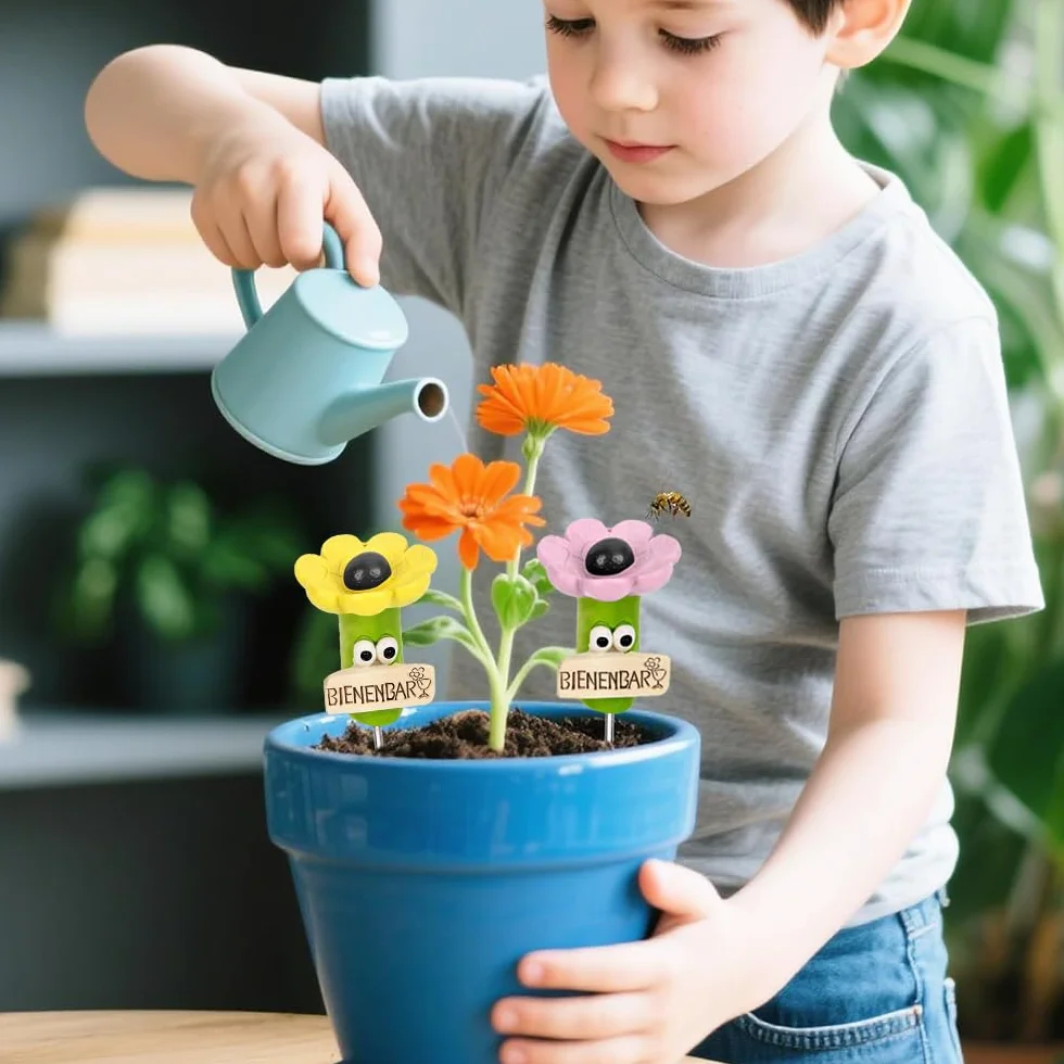 YGCHEN Bebedero para Abejas, Estación de Agua para Insectos en Forma de Flor, Fuente de Mariposas, Accesorios para Macetas