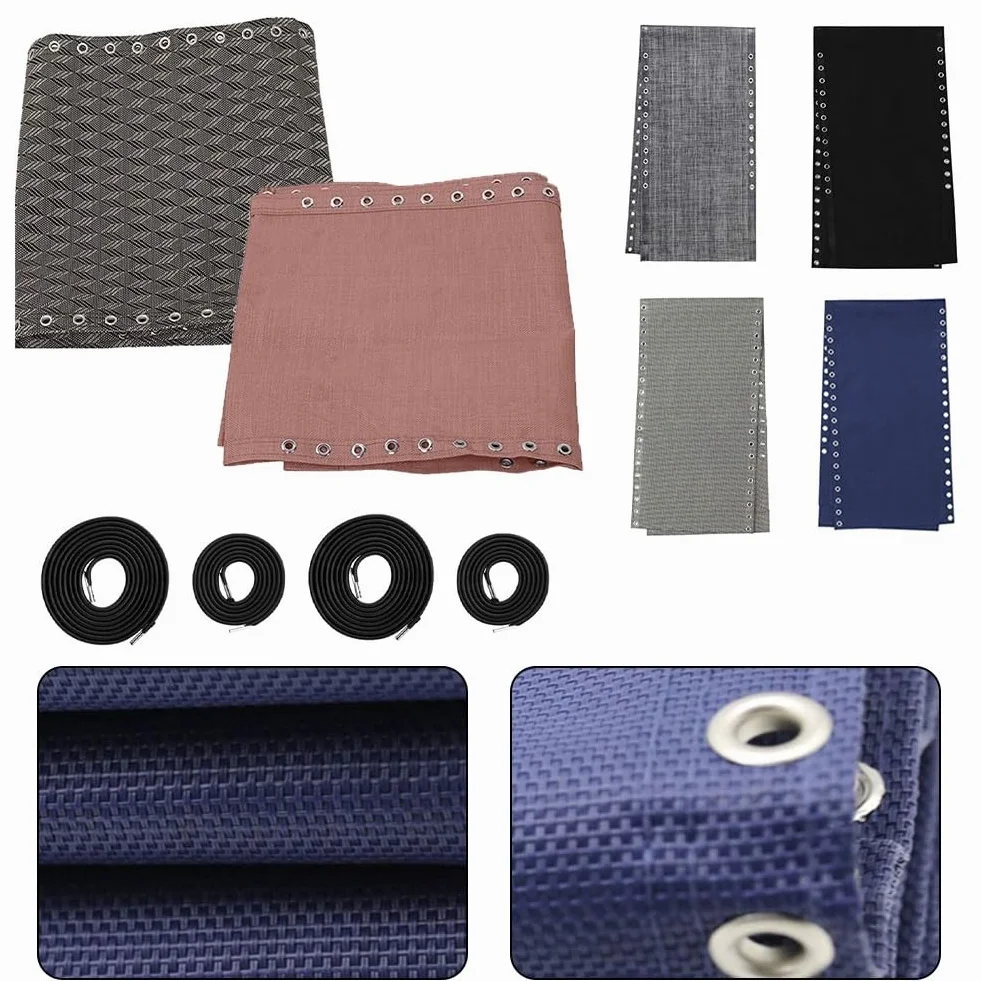 Besttoolifes Kit de cuerda de tela de repuesto para silla de playa, malla de nailon 160 x 43 cm, resistente a los rayos UV, café