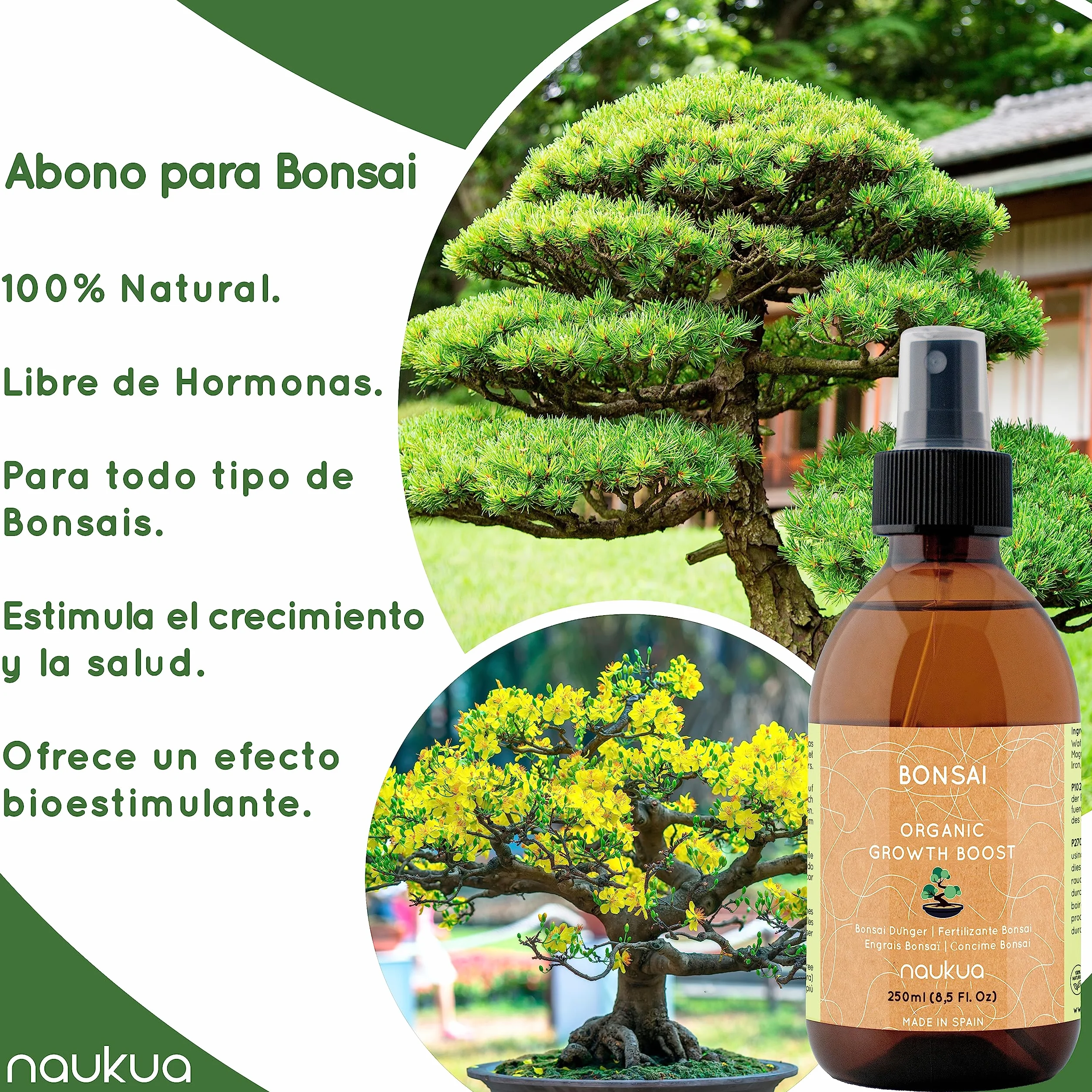 Abono Líquido Orgánico para Bonsais 250ml Fertilizante Natural Spray Listo Para Usar