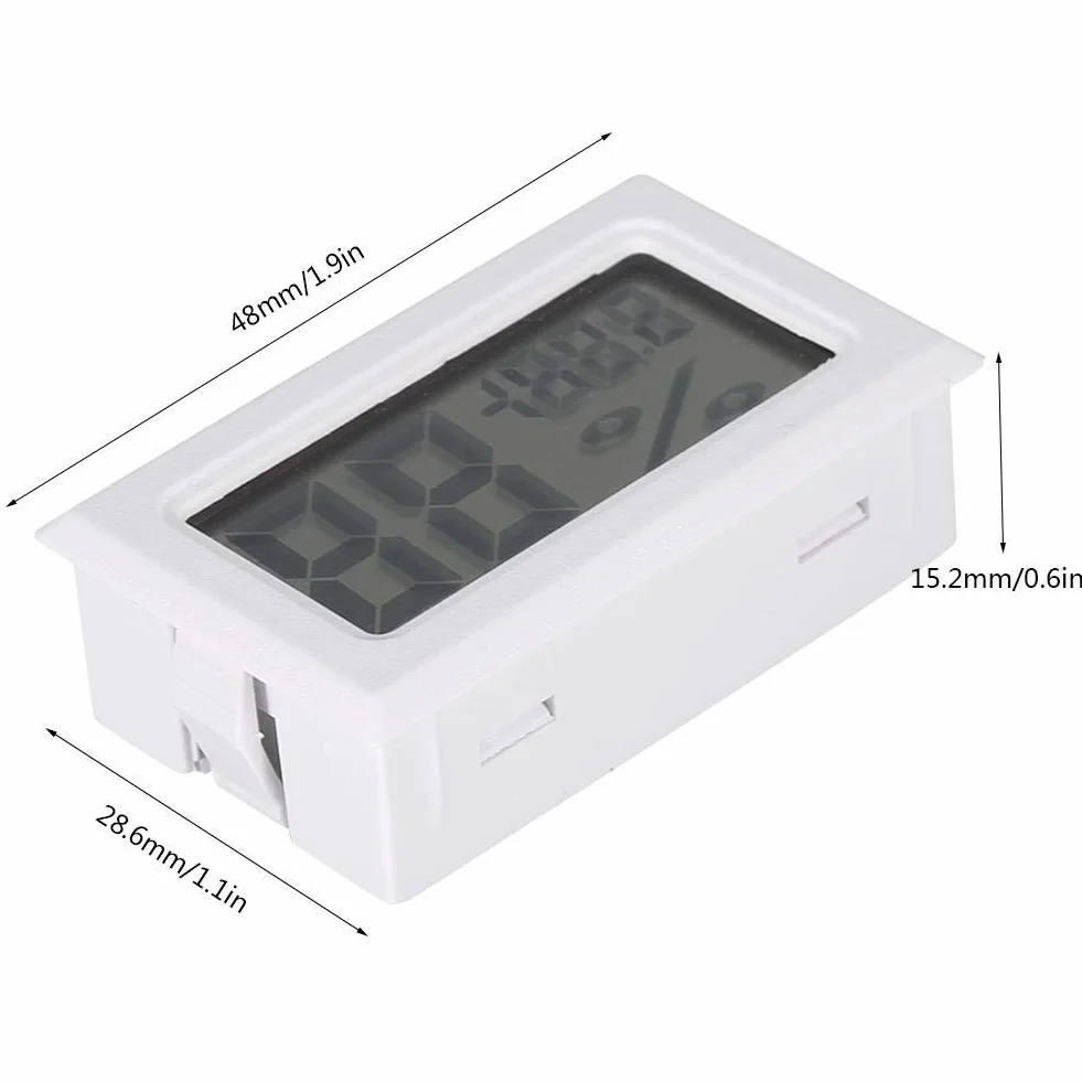 Higrómetro LCD Digital Termómetro de Humedad para Interior Monitor Hogar Oficina Invernadero Blanco