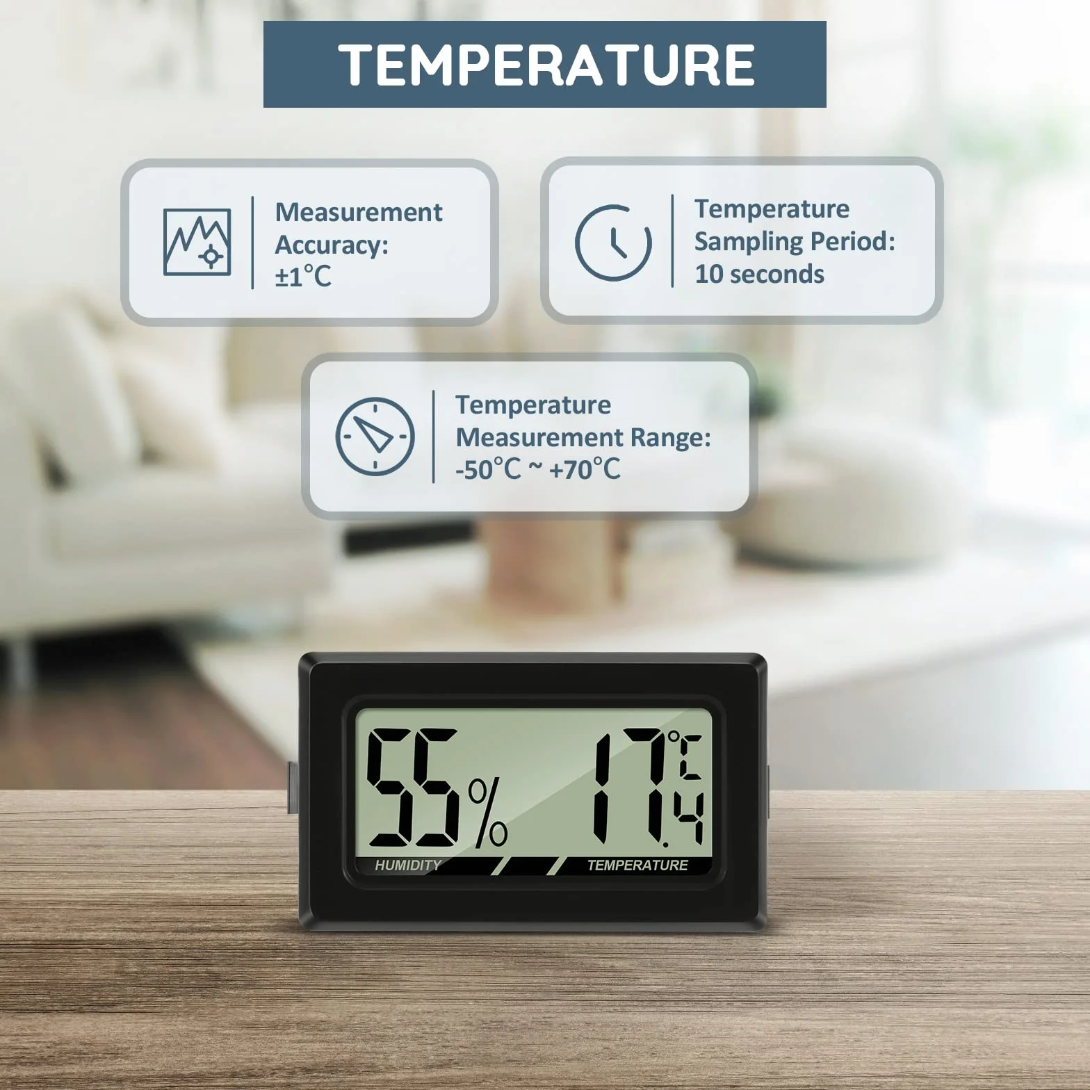 Thlevel Mini Termómetro Higrómetro Digital 8 PCS Sensor Temperatura Humedad para Interior Exterior