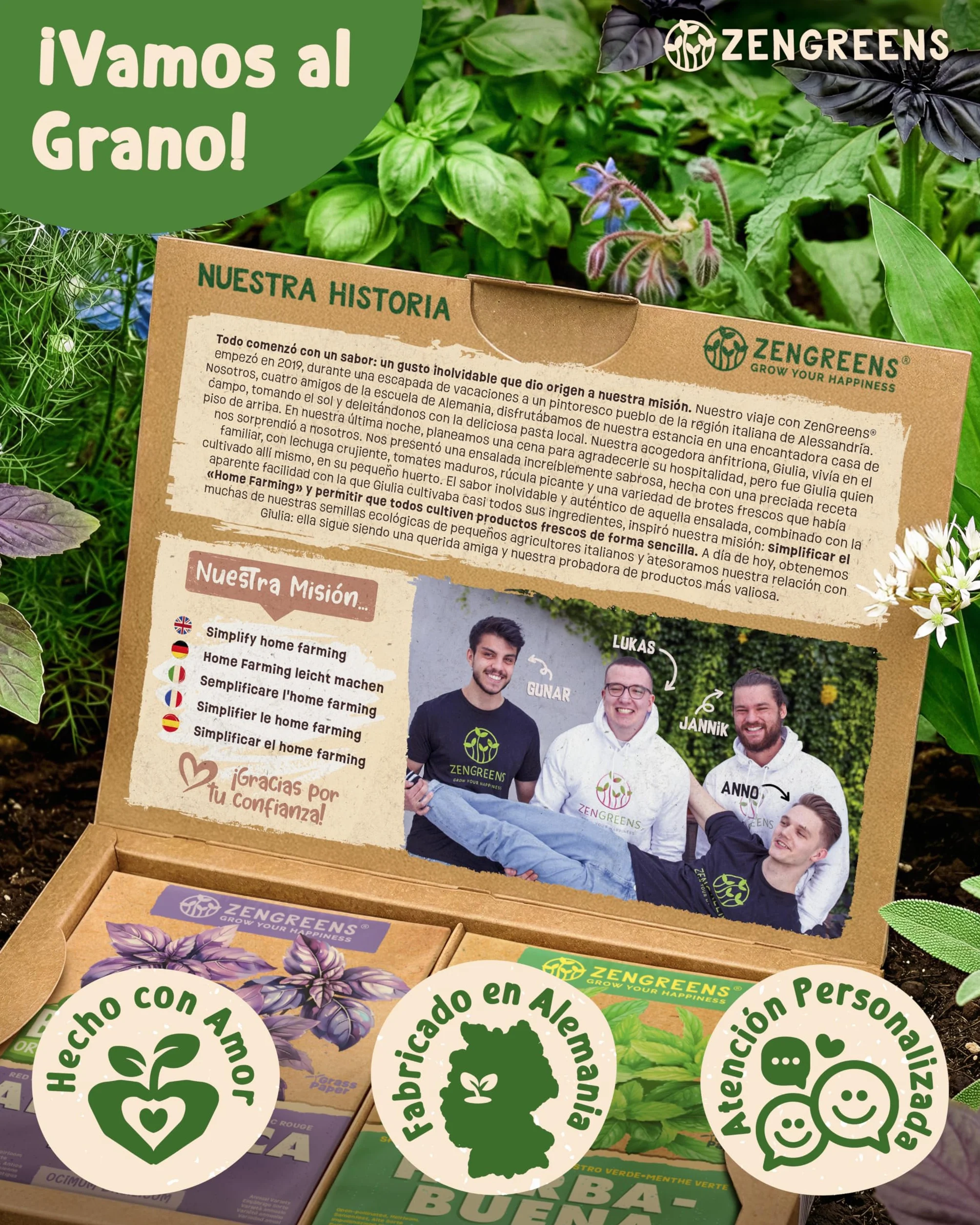 Set de semillas de hierbas aromáticas eco 25 variedades ZenGreens®