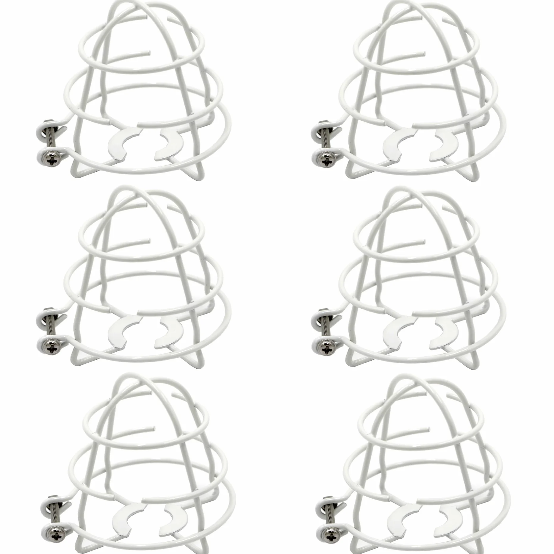 Paquete de 6 protectores de jaula para rociadores contra incendios de 1/2 pulgada, sistema de extinción de incendios, soporte de aspersor, color blanco