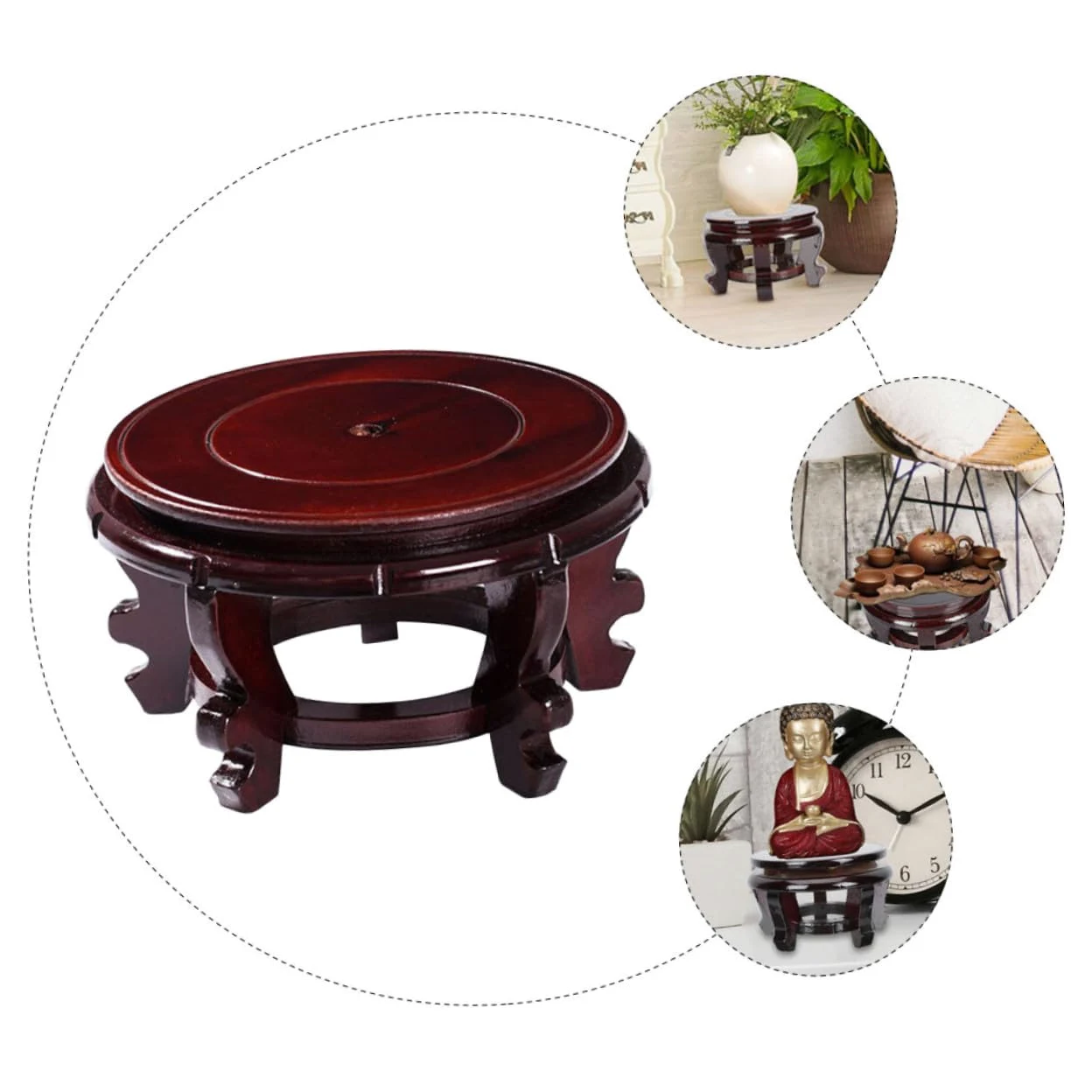 Yardwe Soporte Base Puntos para de Maciza Apoyo Madera de Macetas o y Estables , Redonda Adecuado para Plantas Sala Entrada