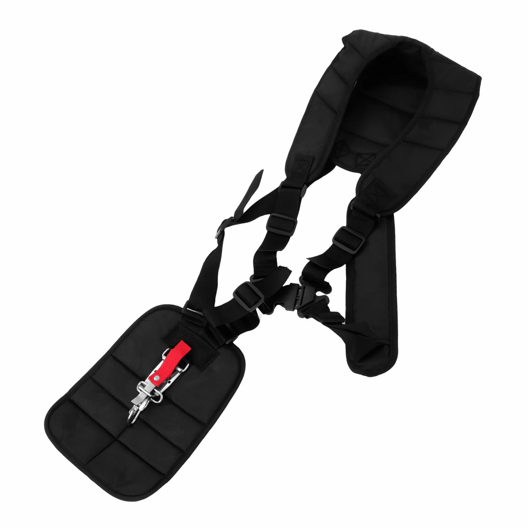 Happyyami Cinturón Recortador de Doble Hombro Acolchado, Nylon Negro | Ajuste Hebilla en Cintura, para Desbrozadora y Cortadora de Maleza, Reparto Uniforme de Carga