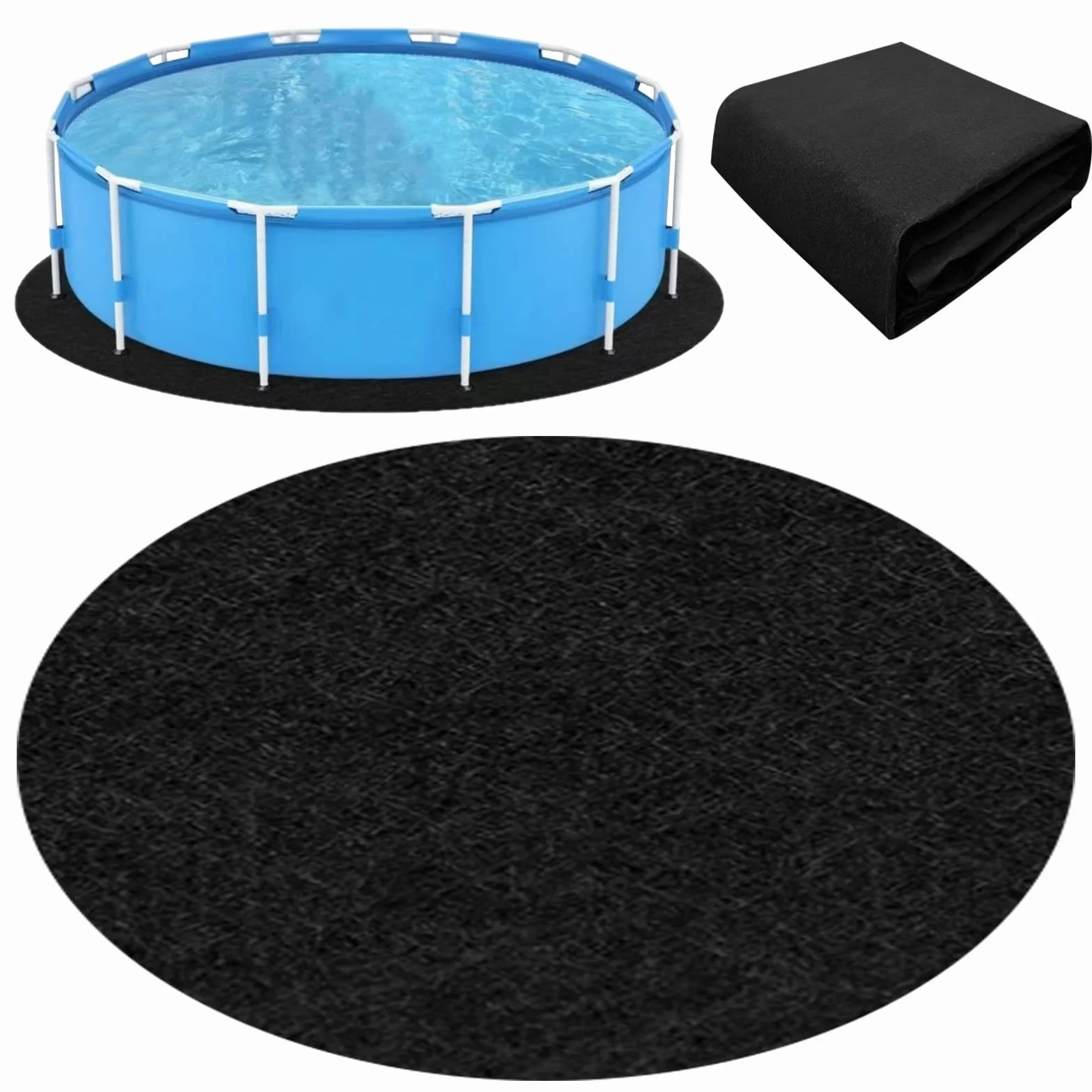 Base para piscina redonda FARYODI 305 cm - lona robusta sin costuras para piscinas desmontables