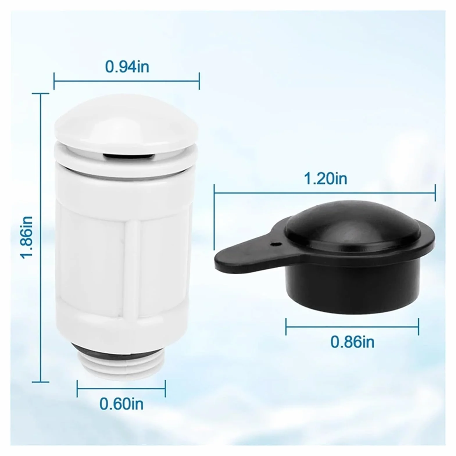 Válvula de chorro de aire y tapa para piscina elevada