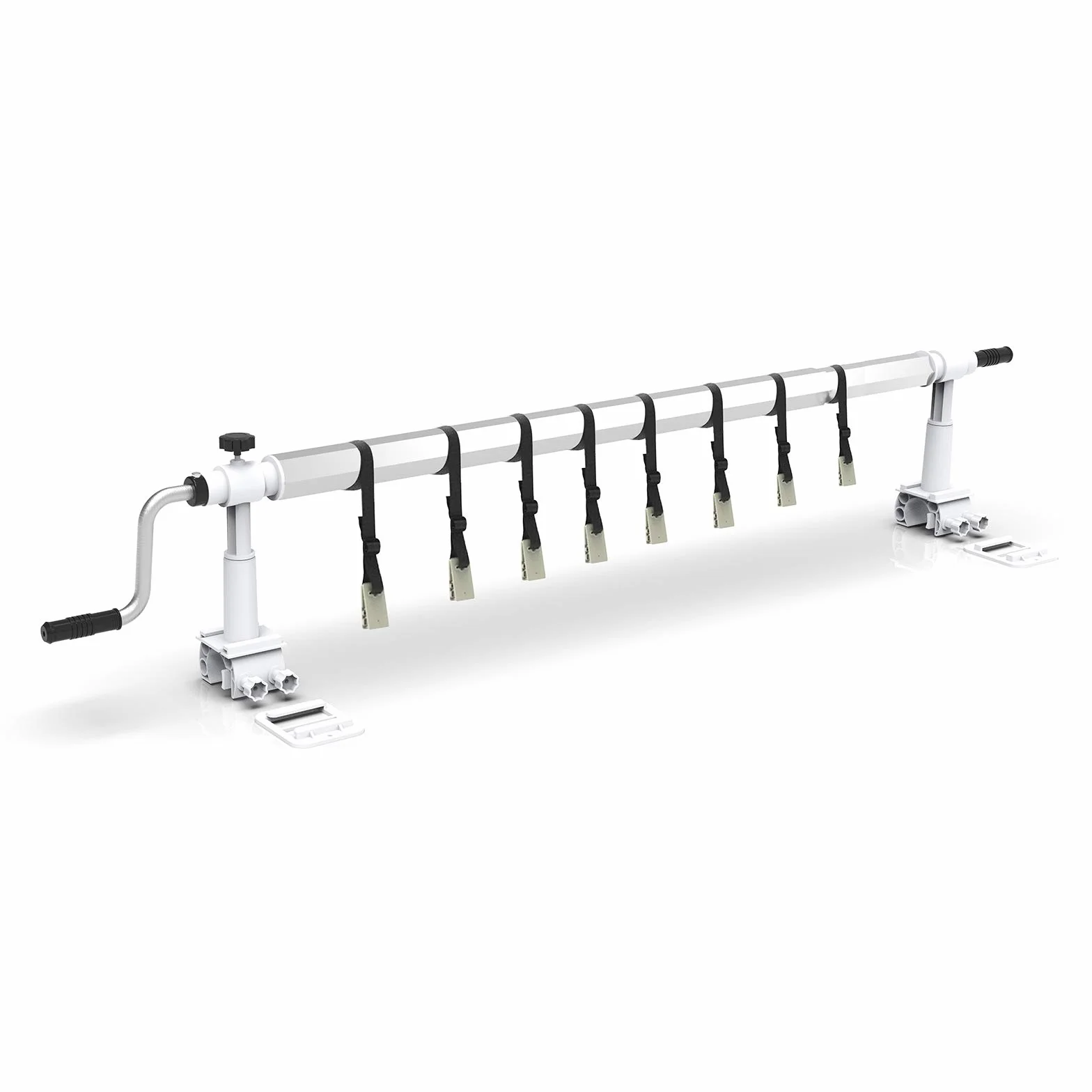 LEADZM Enrollador de lona para piscina profesional de aluminio 1,5-4,5 m blanco