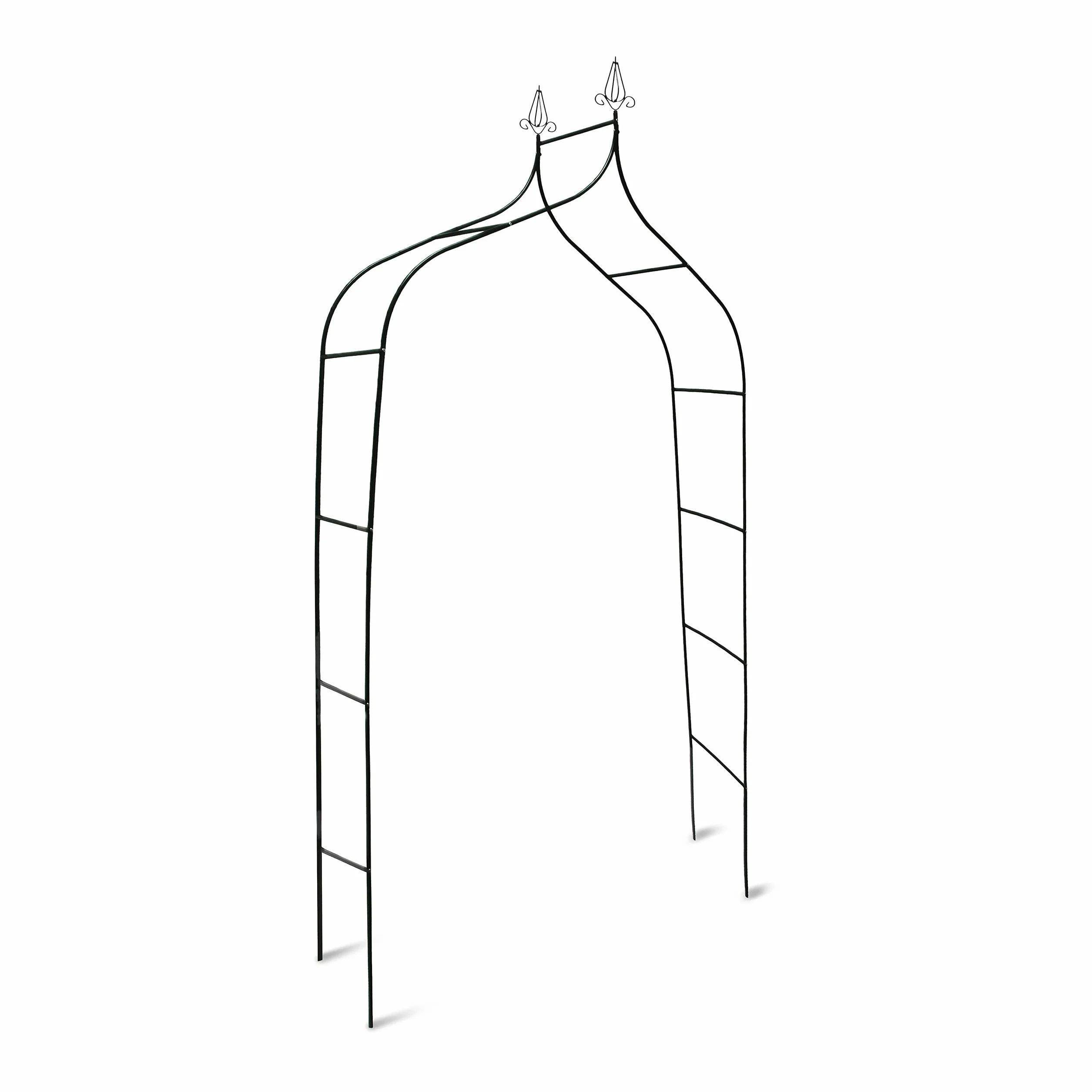 Relaxdays - Romántico arco para rosas y plantas trepadoras Metal 2,4 metros Color verde, 38x170x240 cm