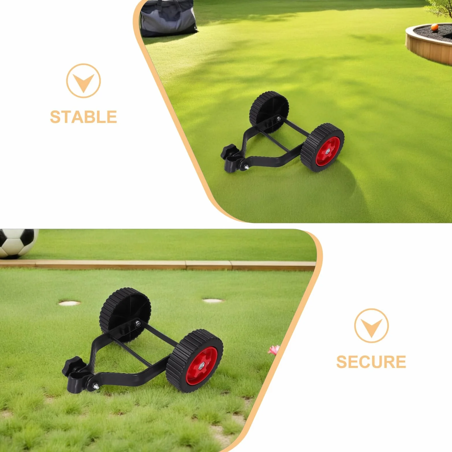 2 Piezas Ruedas Auxiliares para Cortacésped Ruedas Soporte Resistentes con Amortiguación de Vibraciones para Desbrozadora y Accesorios de Jardín Negros Aumento de Tracción y