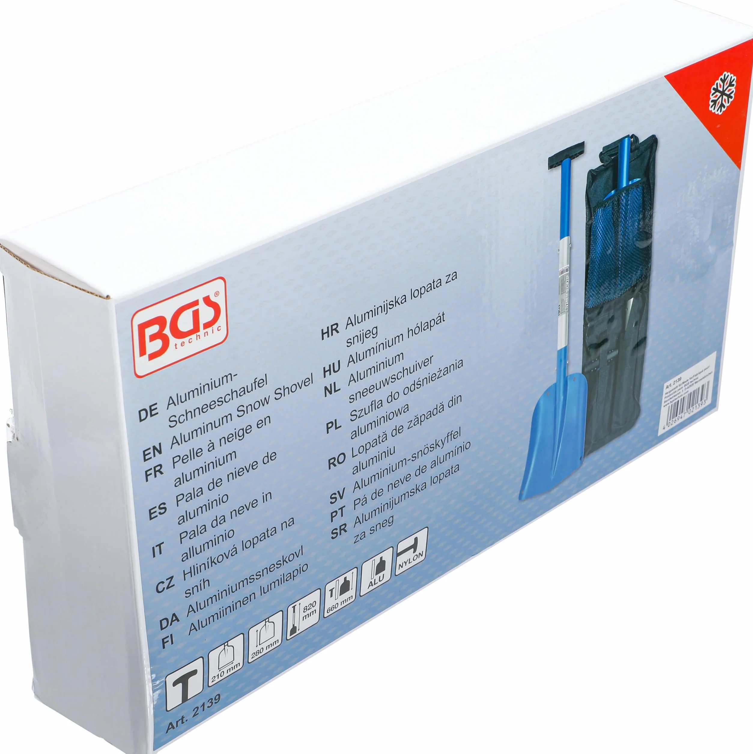 BGS 2139 Pala de nieve de aluminio con mango acoplable
