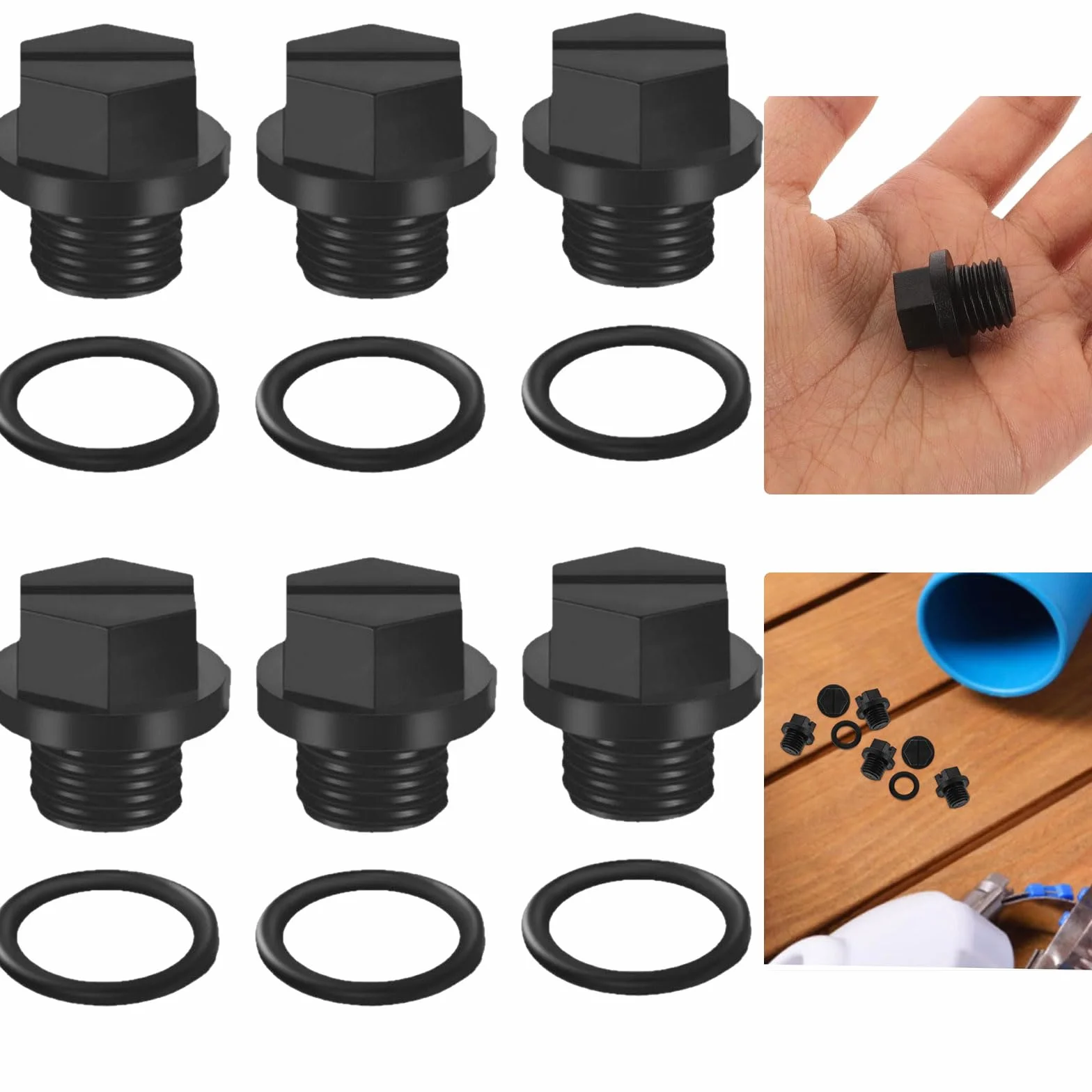 Hayward SPX1700FG tornillos de drenaje para piscina con juntas O tapón drenaje