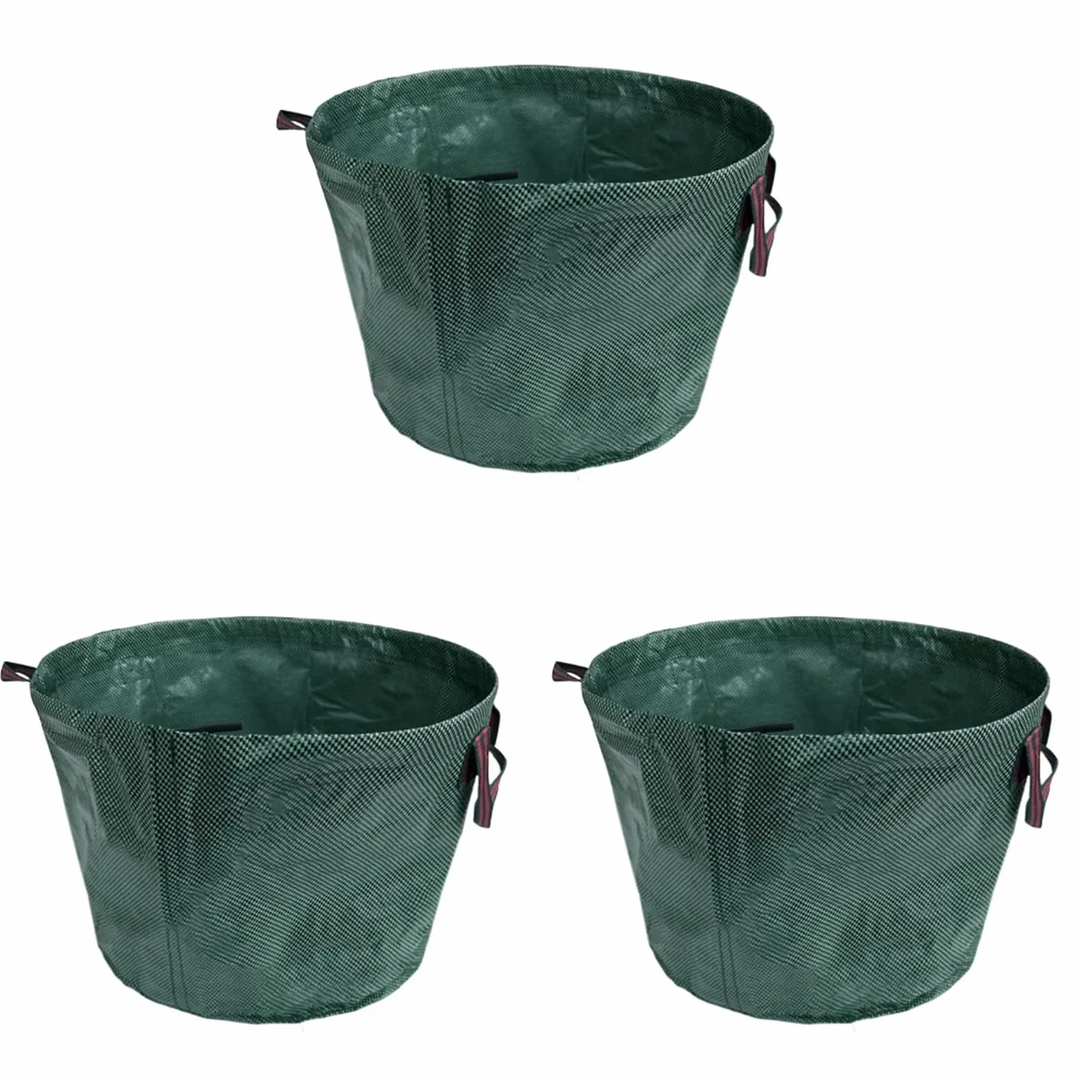 Sacos de Jardin Bolsa Jardin Bolsa de jardín de 50L, Saco de Hojas de Gran Capacidad, Cubo de Basura Ligero, contenedor de Basura Plegable para jardín, Bolsa de Almacenamiento(3PCS)
