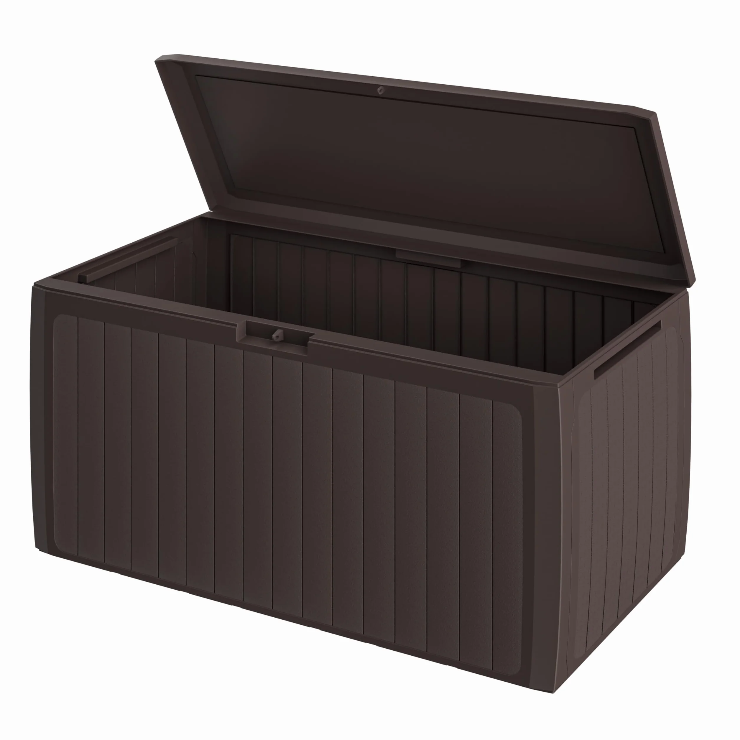 CASARIA Arcón Jardín Exterior Baúl Almacenaje 290L 6 Ruedas Asas Resistente Intemperie Rayos UV 117x47x60cm Marrón