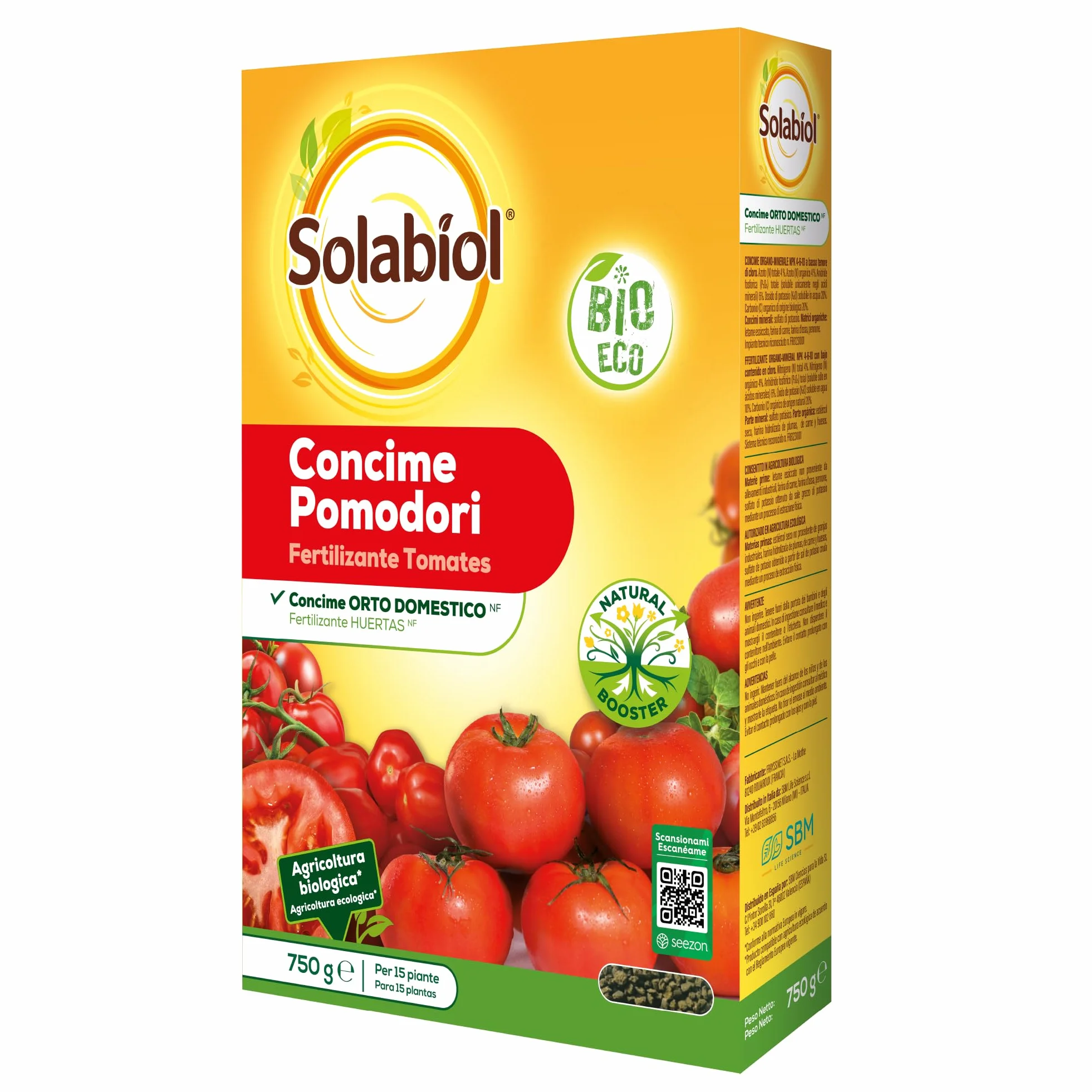 Solabiol Fertilizante tomates 100% orgánicos con estimulador radicular