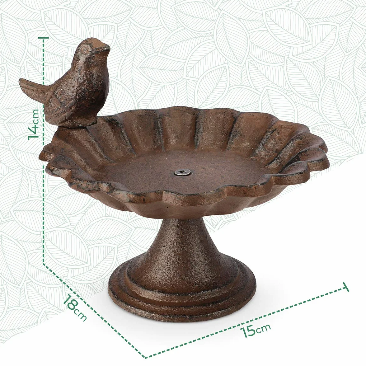 Bebedero para pájaros WILDLIFE FRIEND resistente a la intemperie con pie y pájaro