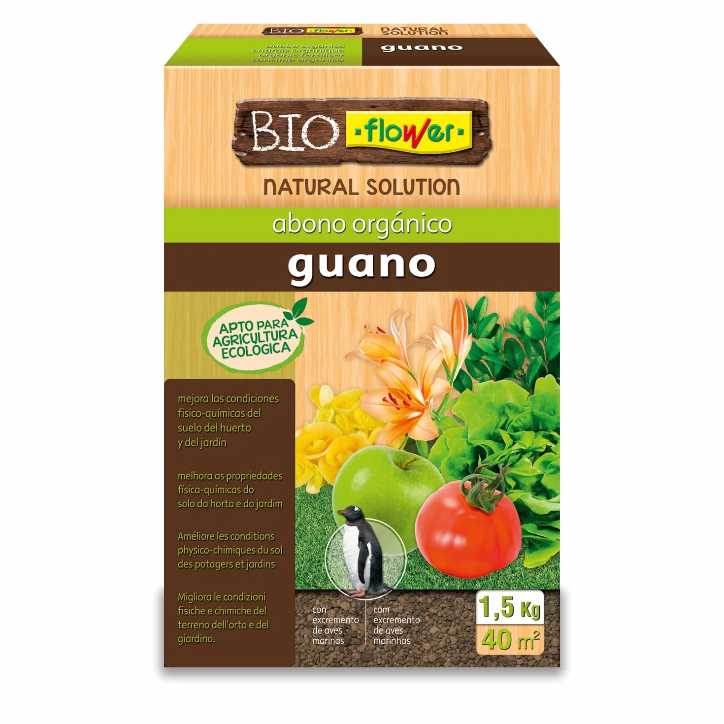 Abono Orgánico Guano 2 Kg Fertilizante con Nitrógeno Fósforo Potasio para Agricultura Ecológica