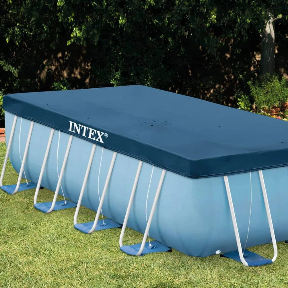 Lona para Piscina Rectangular 400 x 200 cm Azul Marino Polietileno