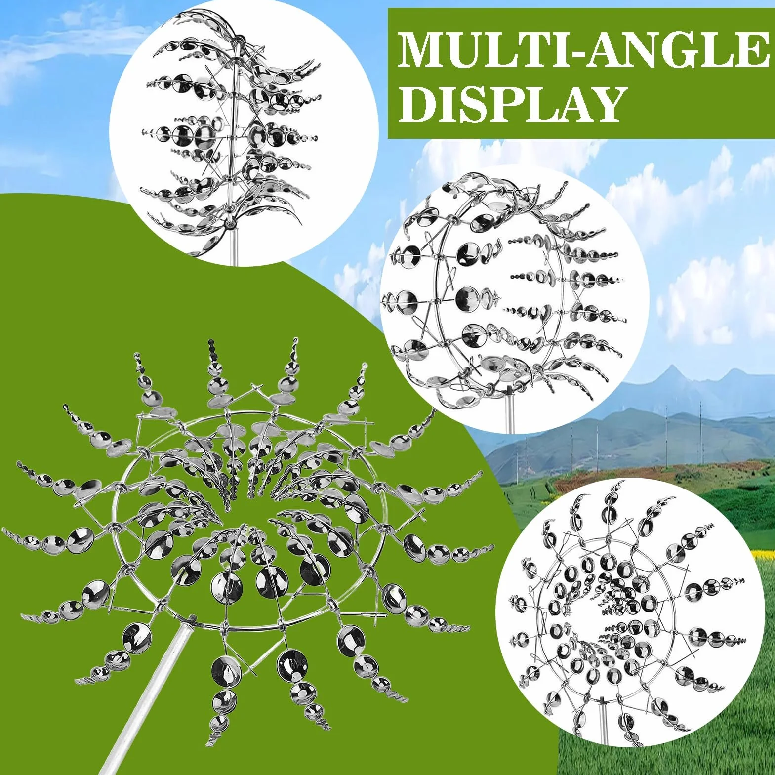 Metal 3D Spinner Molino de Viento para Patio y Jardín