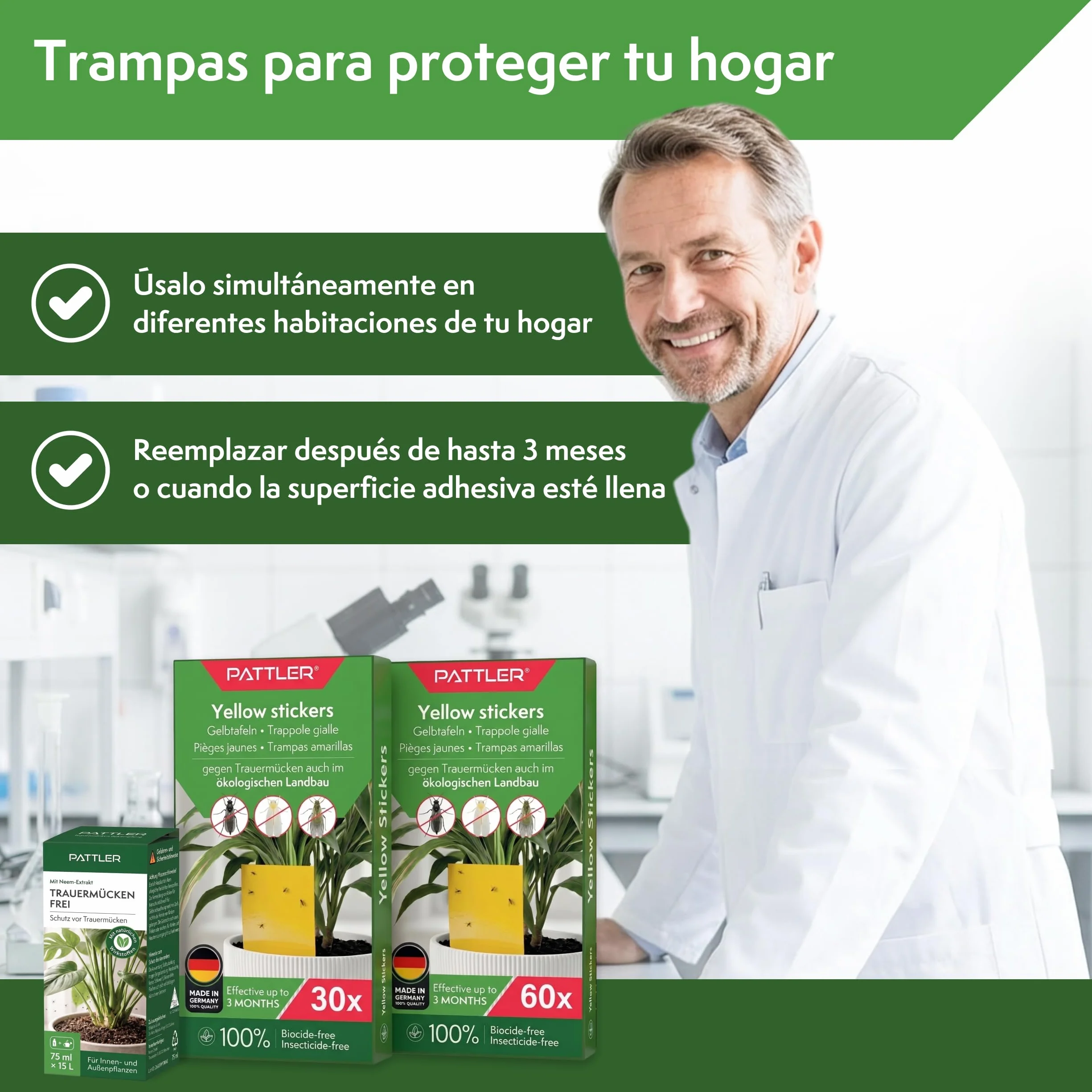 PATTLER Trampas Cromáticas Amarillas para Plantas 30 Unidades
