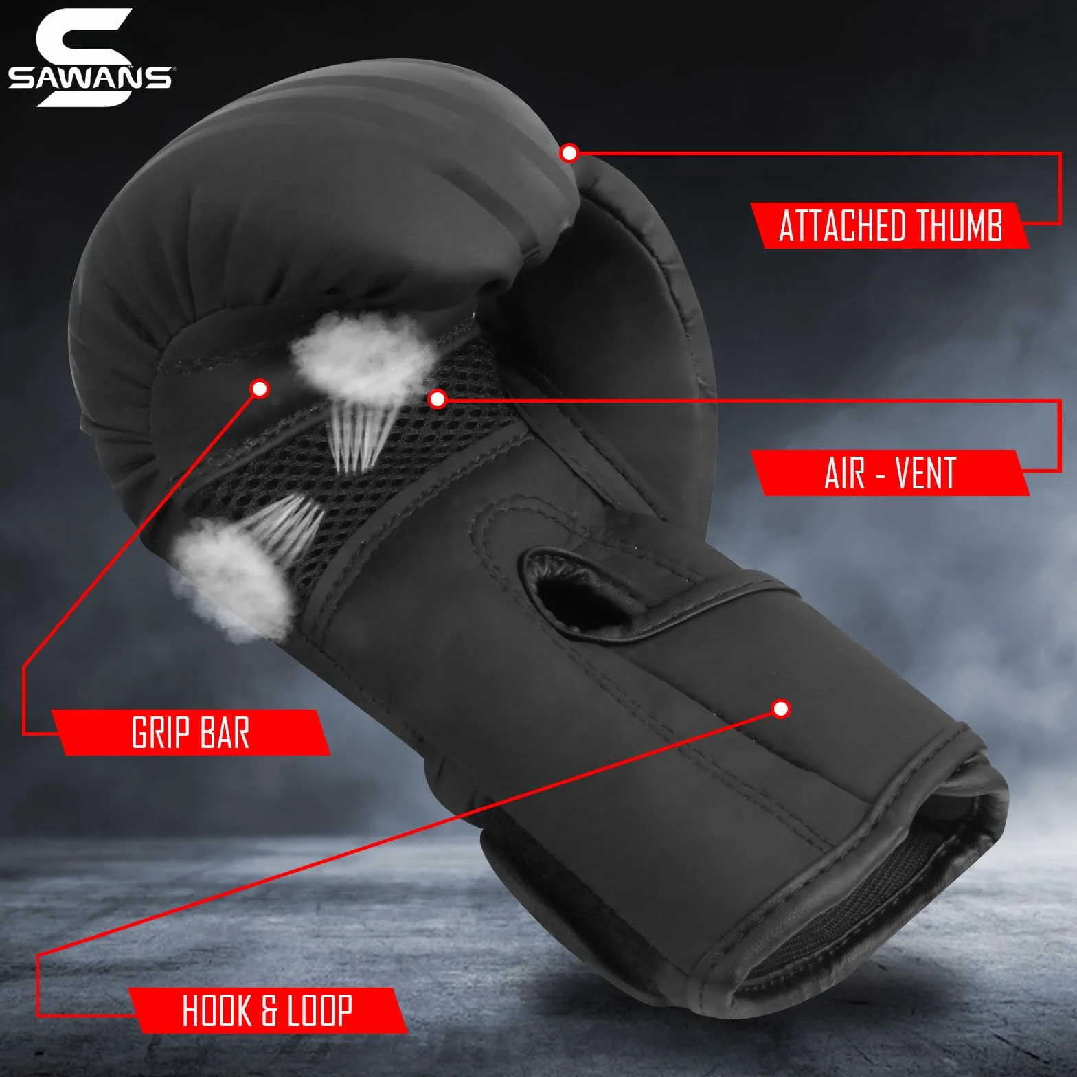 Guantes de boxeo SAWANS para niños 2 4 6 onzas entrenamiento MMA sparring kickboxing