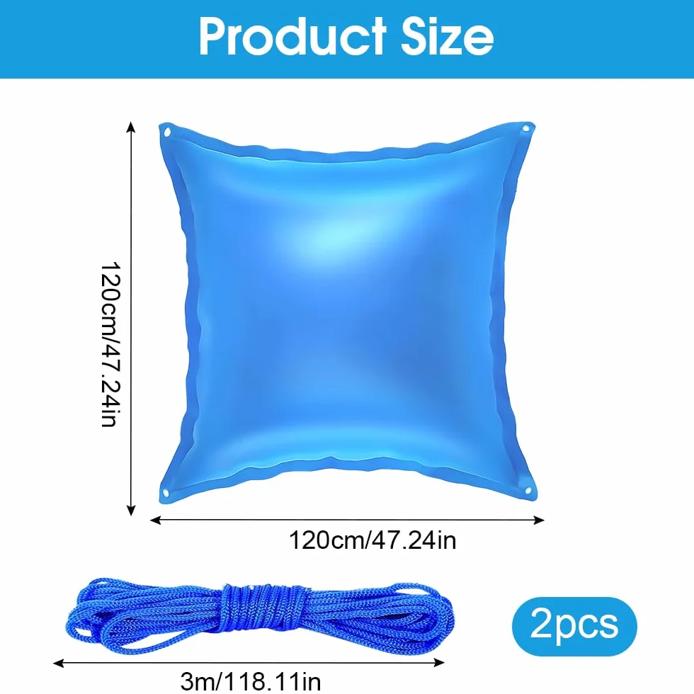 Cojín de Aire para Piscina XXL 120x120 cm PVC Inflable para Cubierta de Invierno