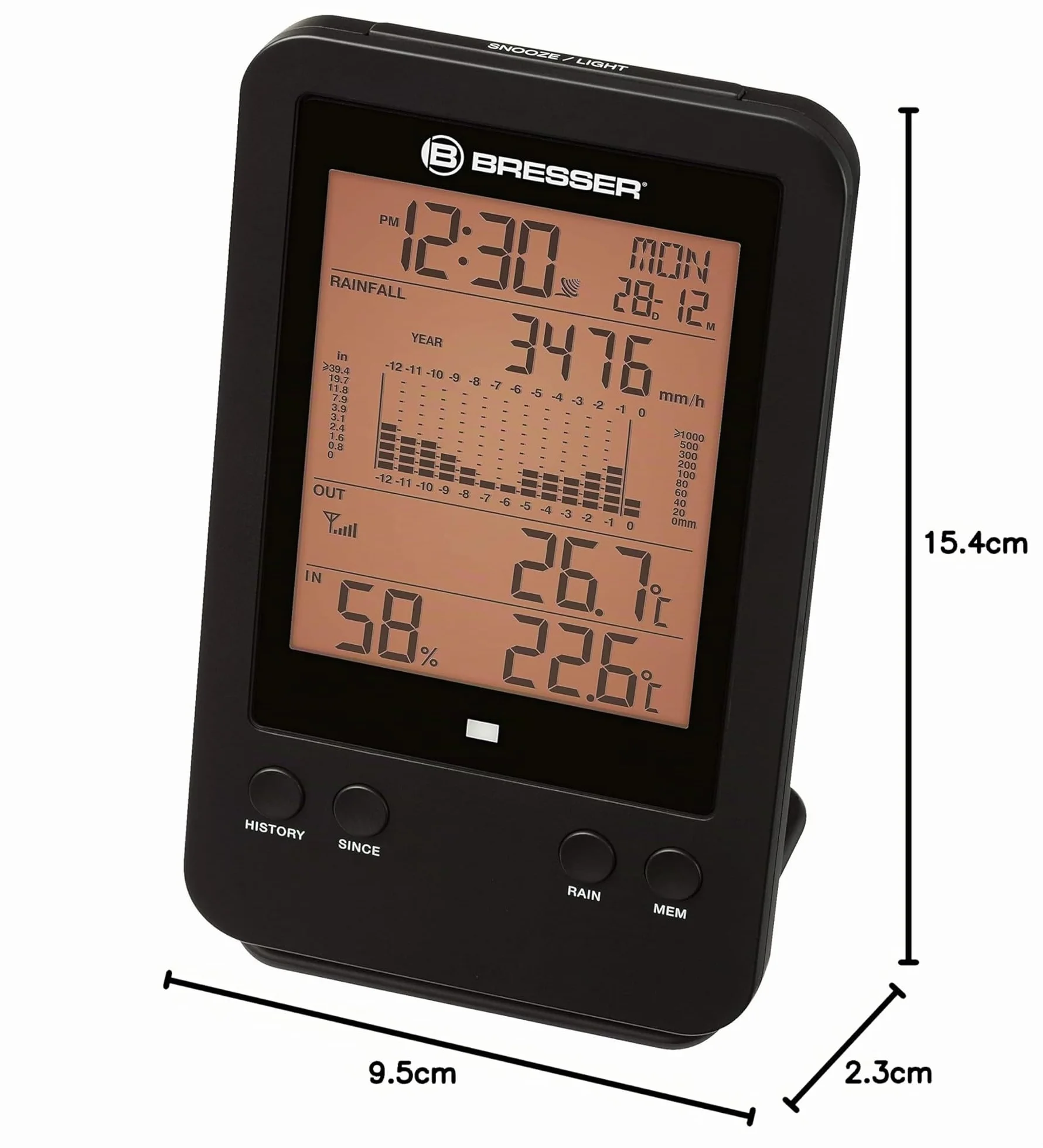 Bresser Profi Regenmesser Pluviómetro 20x11x11 cm