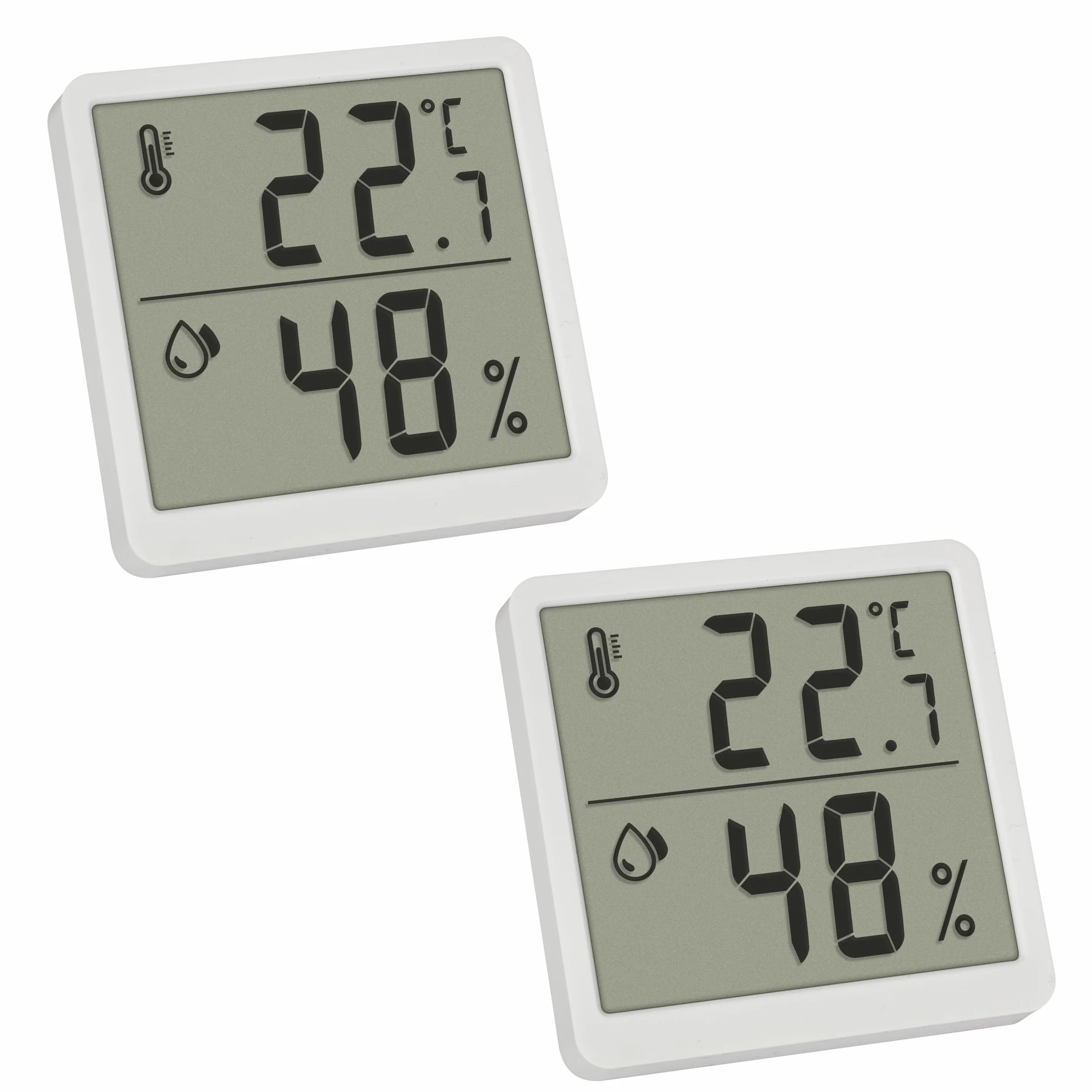 TFA Dostmann Termohigrómetro Digital 2 Unidades 30.5059.02.02 Blanco