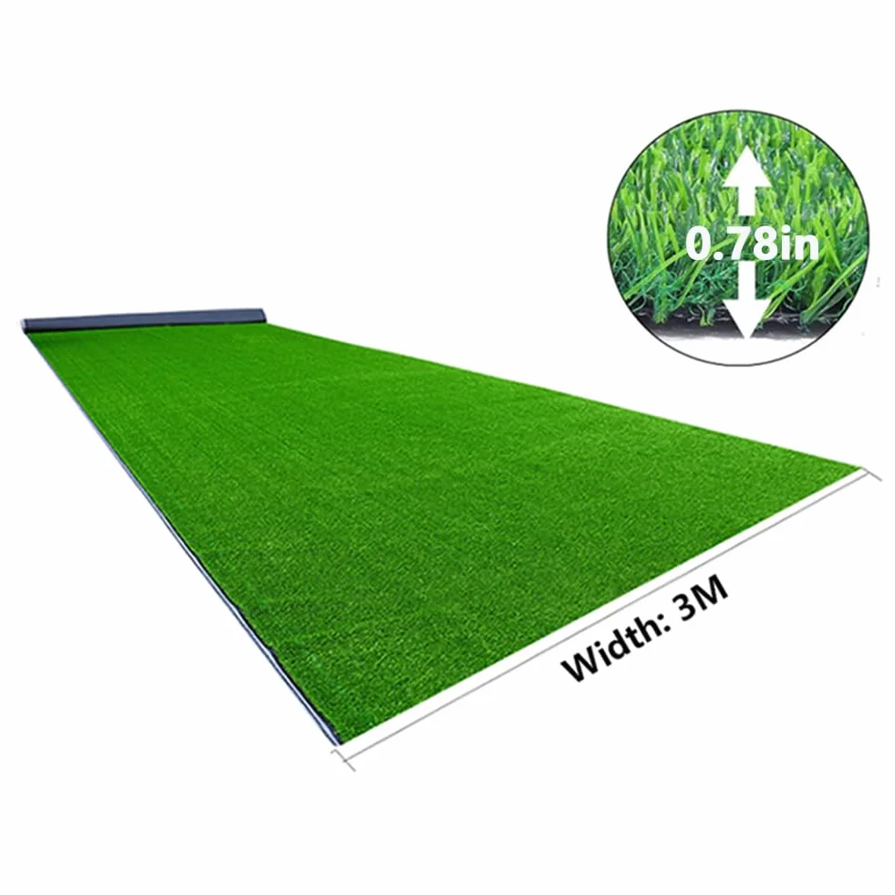 Césped Artificial Alfombra Exterior 3x5 M 20 Mm Altura Permeable Agua Rollo Plástico Jardín