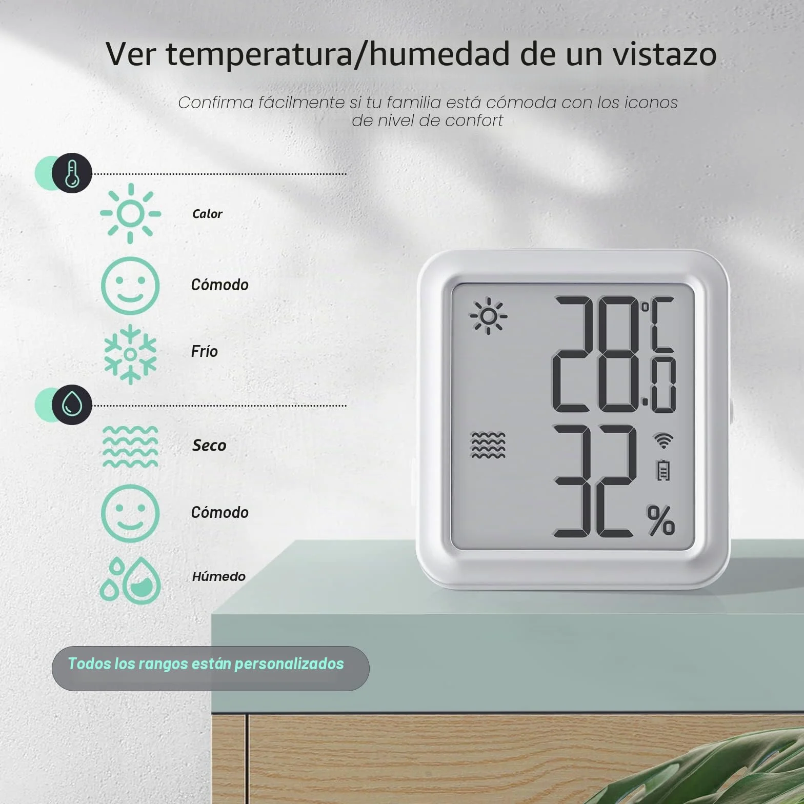 Inkbird Termómetro Higrómetro WiFi,IBS-TH3-PLUS Sensor Temperatura Interior WiFi con Pantalla LCD,App Soporta,Alerta y Almacenamiento Datos,Termómetro y Higrómetro Digital para Bodega, Invernadero