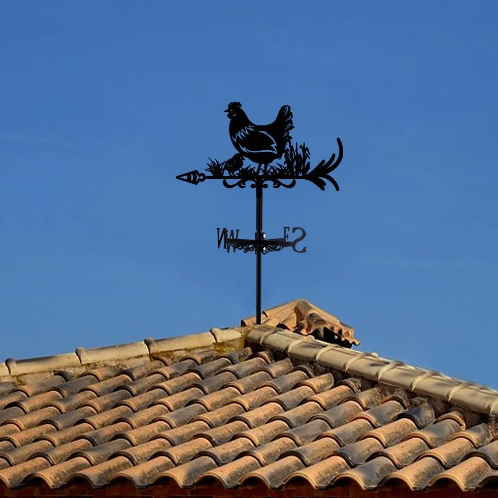 SUPERDANT Metal Gallina Veleta Hierro Forjado Techo Jardín Decoración Al Aire Libre
