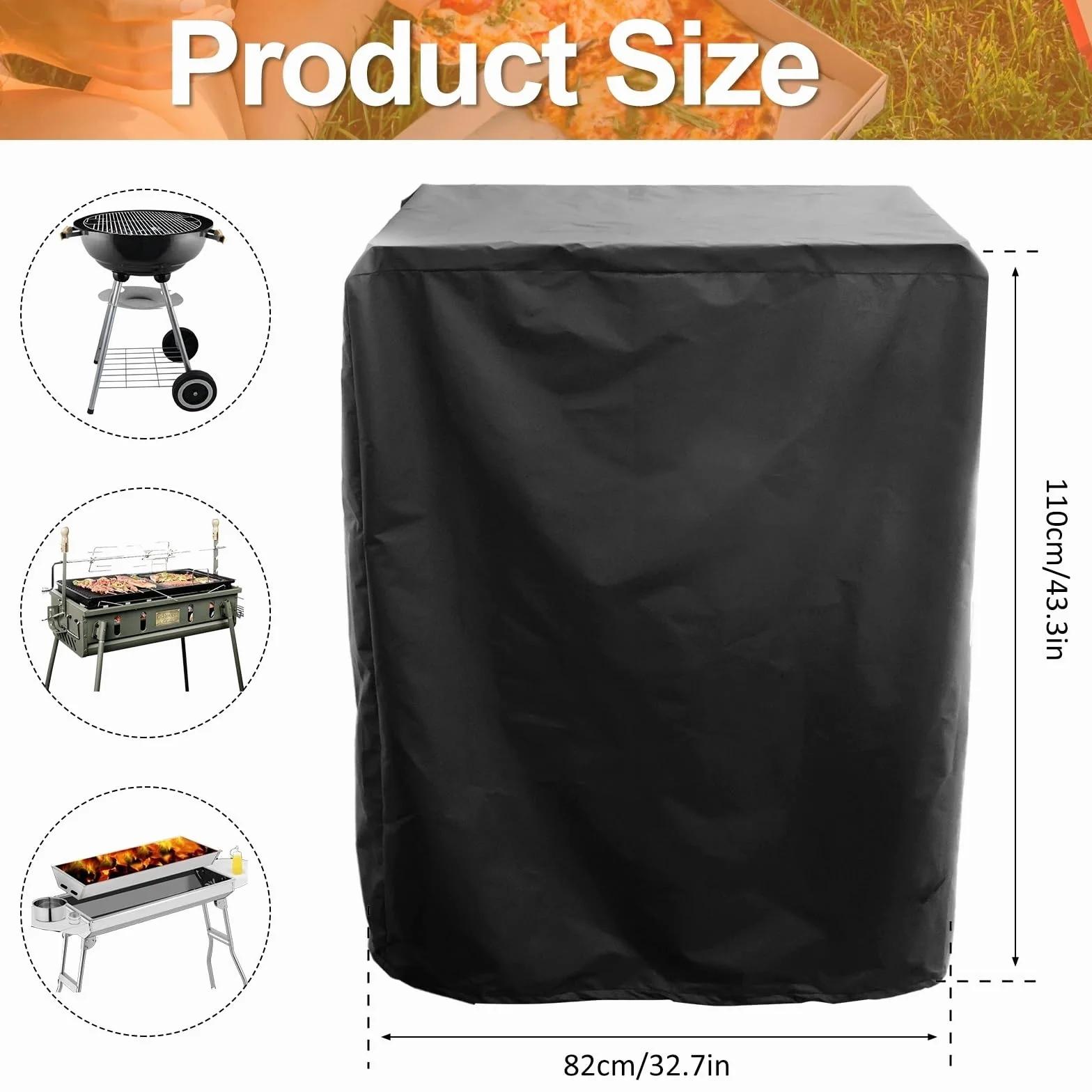 Fundas para Barbacoa Cubierta for Parrilla de Tela Oxford 210D, Cubierta for Barbacoa Impermeable con cordón a Prueba de Viento, Cubierta for Barbacoa portátil Resistente