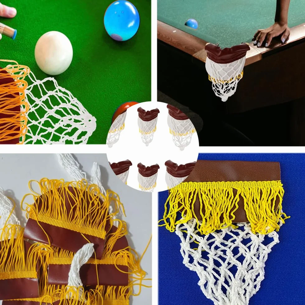 Billar Red de Mesa de Billar 6 Juegos Mini Cuero Sintético Bolsillo Niños Accesorios