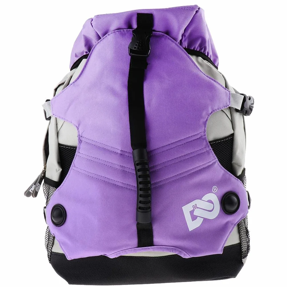 Perfk Mochila para Patines de Ruedas, Multibolsillos, Púrpura