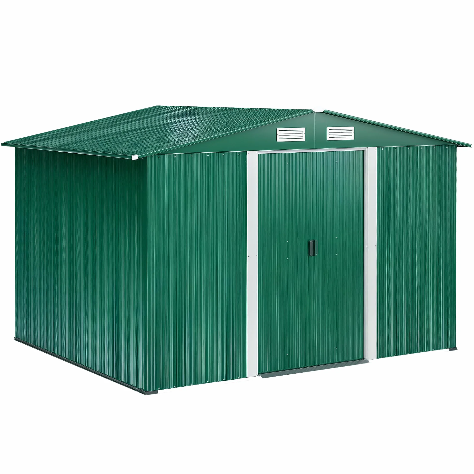 Outsunny Caseta de Jardín Exterior 258x206x178 cm 5,3m² Cobertizo con Puertas Correderas