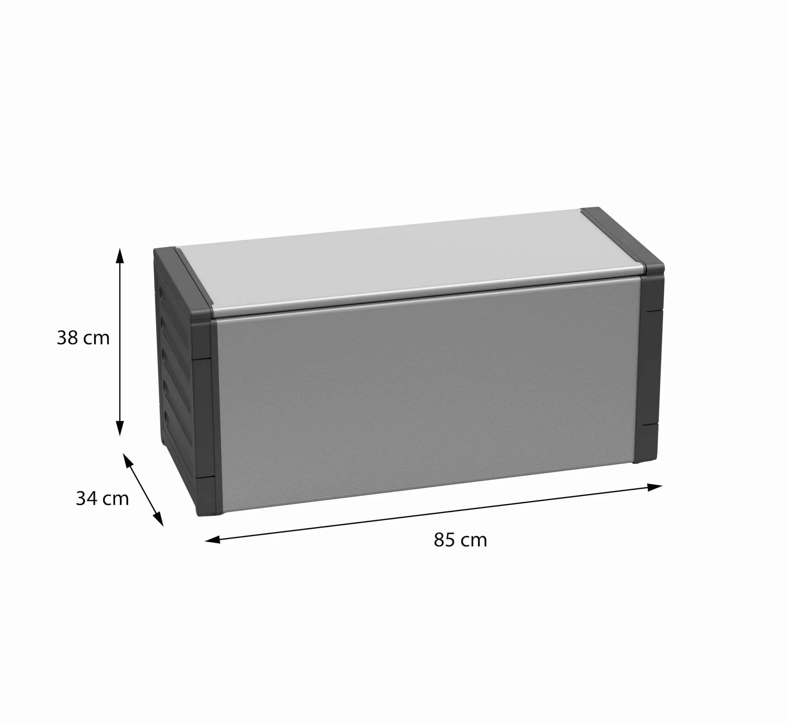 Adventa Baúl recogida resina PVC PP 85x34x38 cm gris