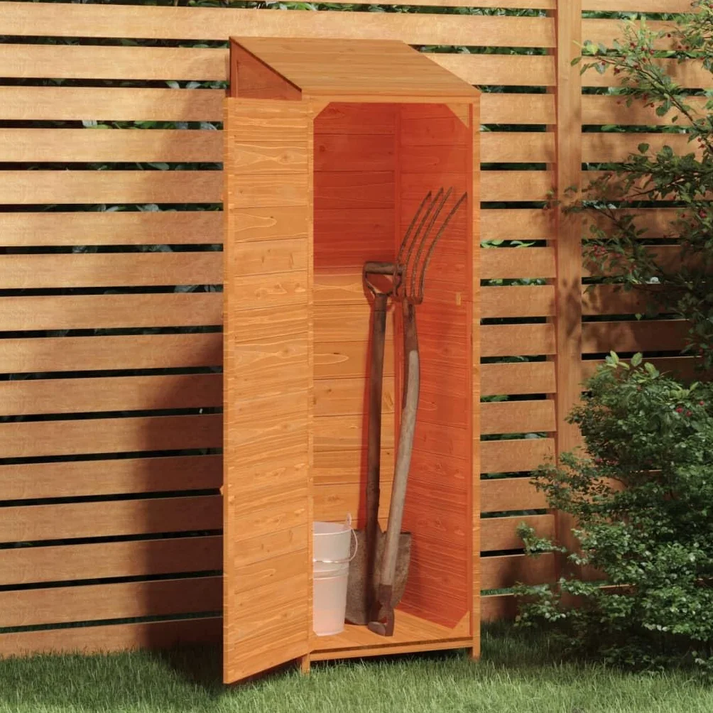Cobertizo de jardín Madera Maciza de Abeto marrón 55x52x174,5cm