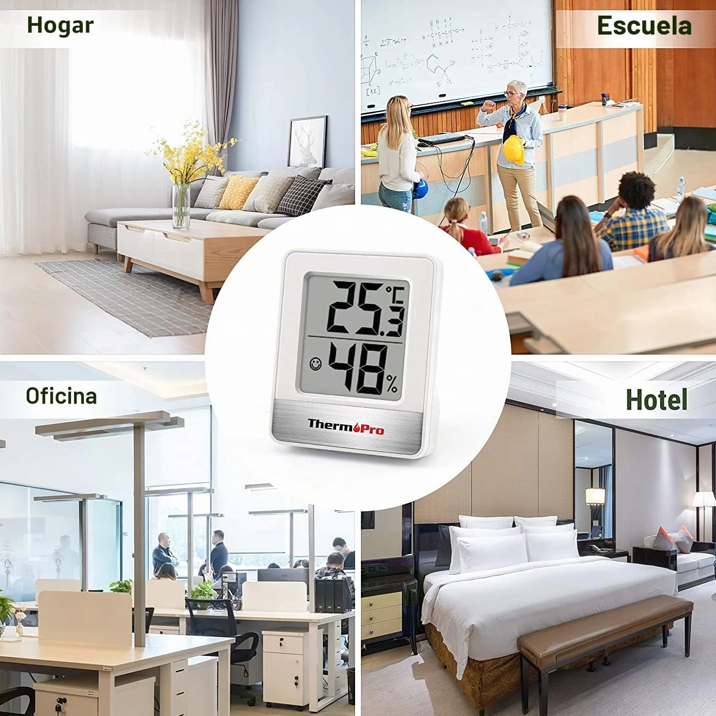 ThermoPro TP49 3 Piezas Termómetro Higrómetro Digital Interior Medidor Temperatura Humedad