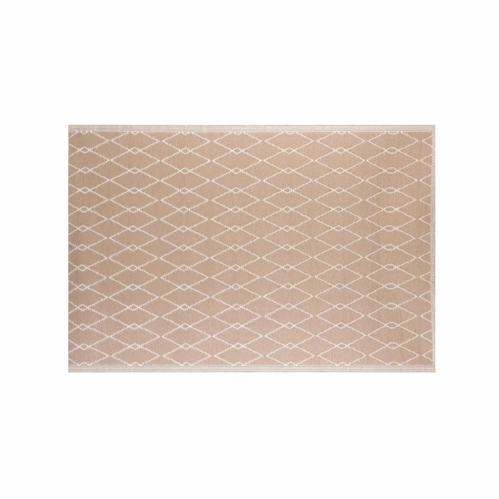 LOLAhome Alfombra jardín Polipropileno Trenzado Beige 140x200 cm