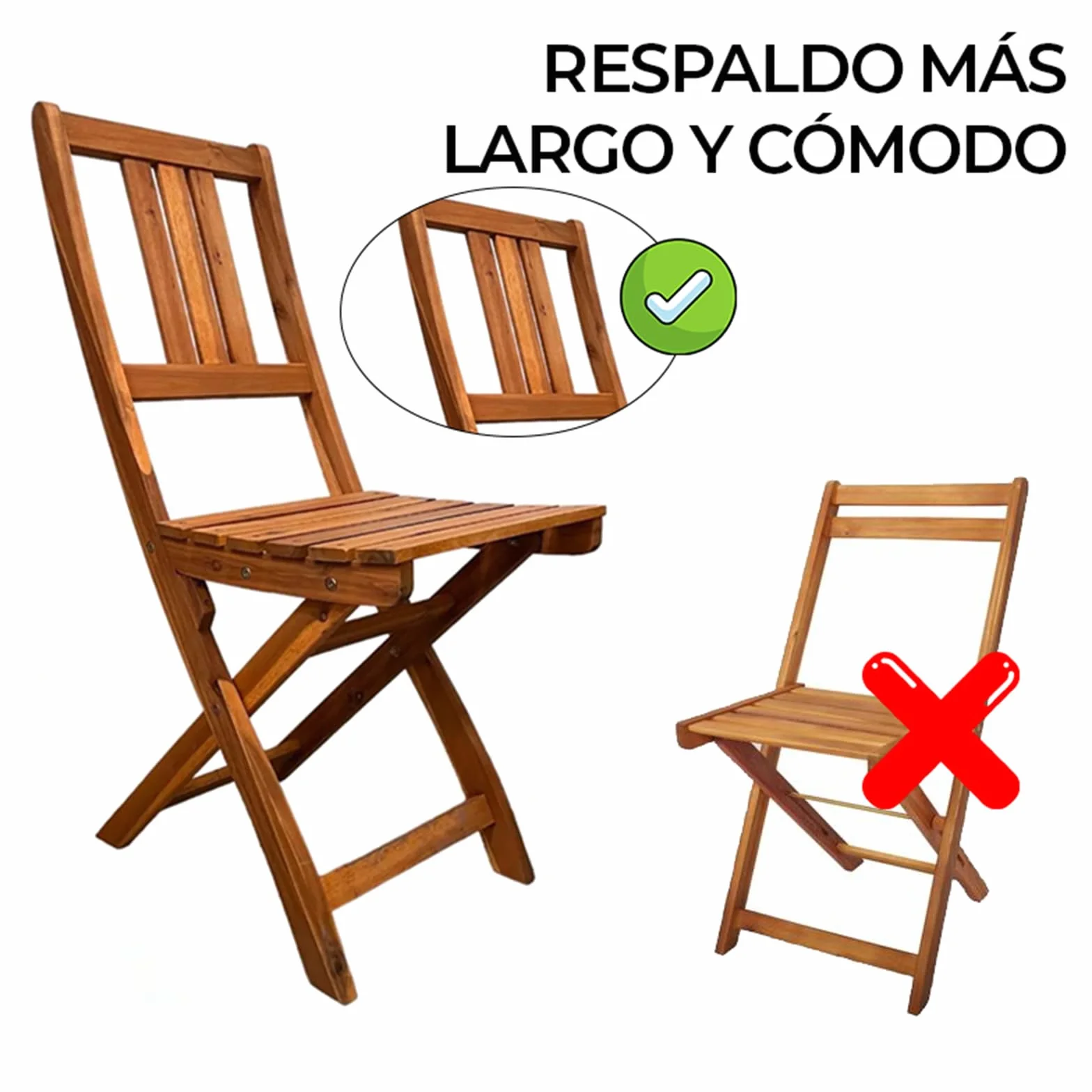Set de bistró 3 Piezas Madera de Acacia marrón Mesa 60x60x72 cm 2 sillas Plegables Exterior