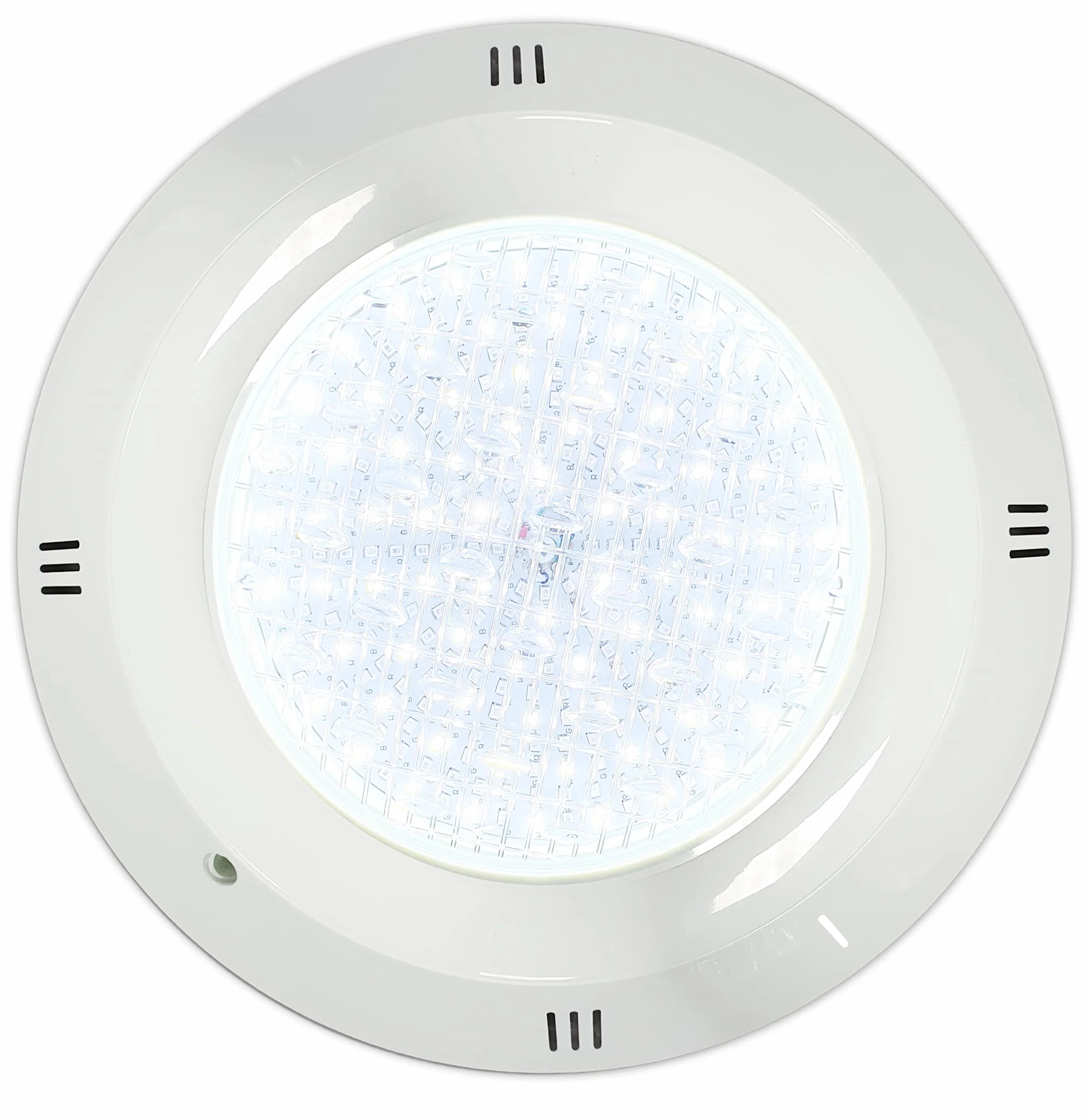 Foco LED Piscina Superficie 35W RGBW Blanco Puro IP68 12V DC Resina 29cm Cable 5 Hilos