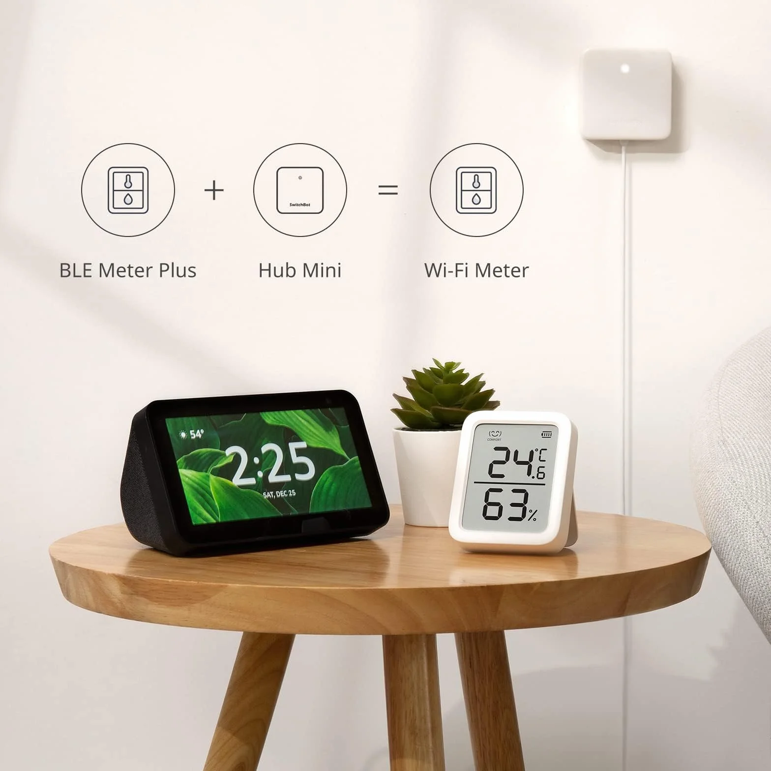 SwitchBot Termómetro e Higrómetro de Interior, Sensor de Temperatura y Humedad con Alerta Inteligente, Bluetooth, Juego de 2
